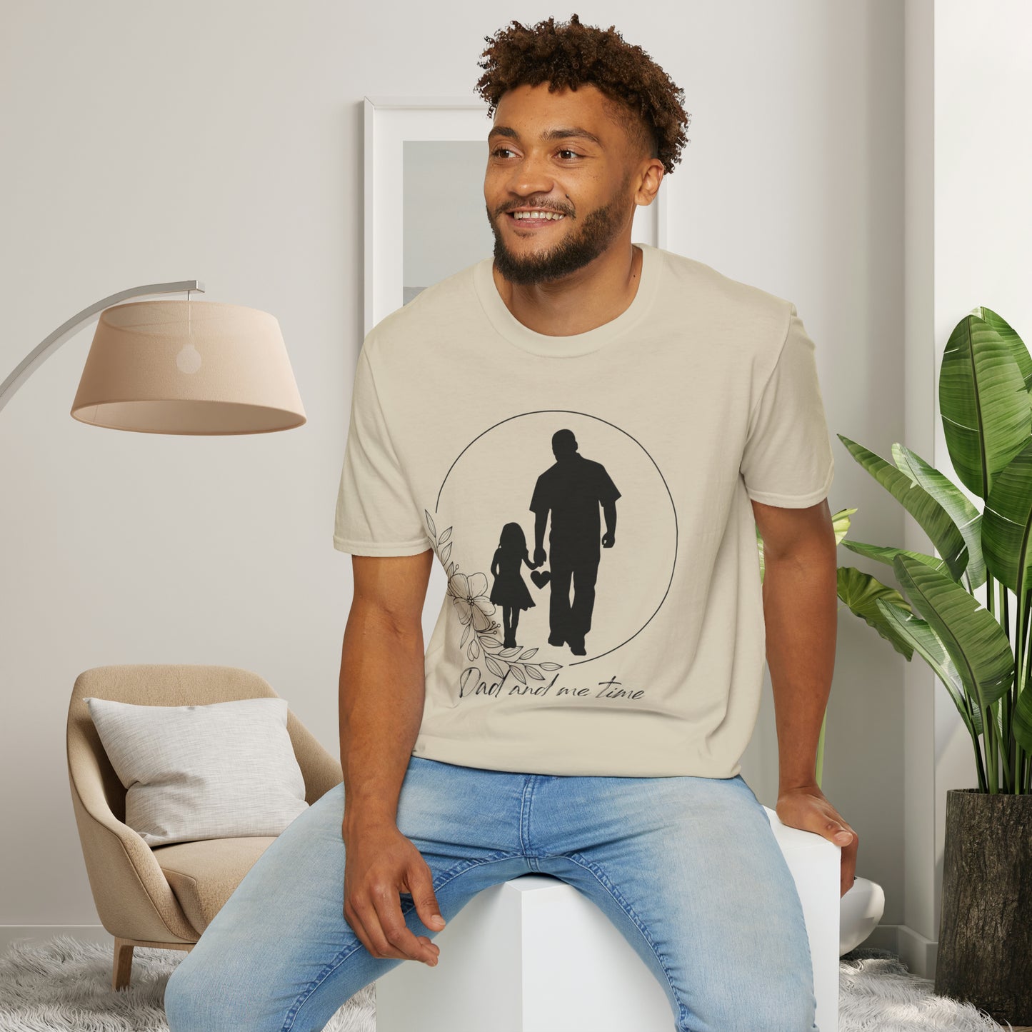 Sweet “Dad and me time” on this Unisex Softstyle T-Shirt. Celebrate Dads taking time to be Dads!