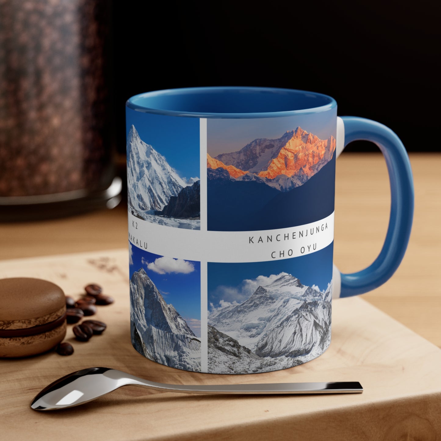 Top 6 tallest peaks in the world for the true Alpinists! This Travel Accent Coffee Mug is a part of a Travel Series for you to choose from. 11oz. Great as a gift or get one to enjoy yourself.
