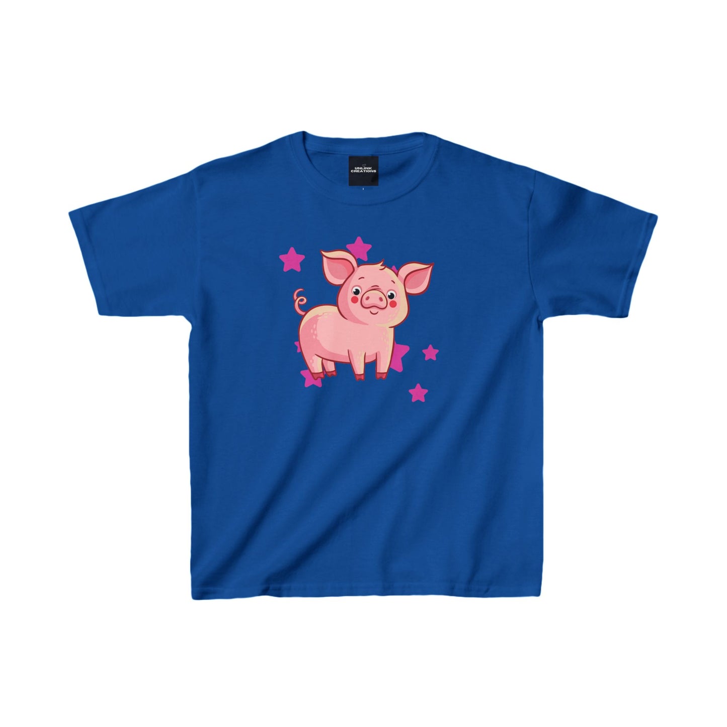 Cute and happy pig makes this Kids Heavy Cotton™ Tee a must have.