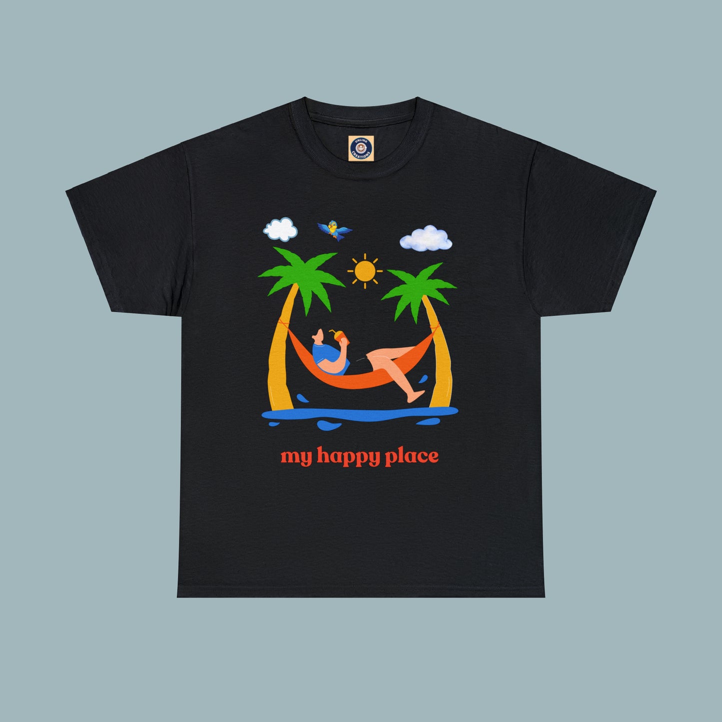 Is the beach your happy place? This is the shirt for you if it is. This Unisex Heavy Cotton Tee makes for a great gift or get one to enjoy yourself.