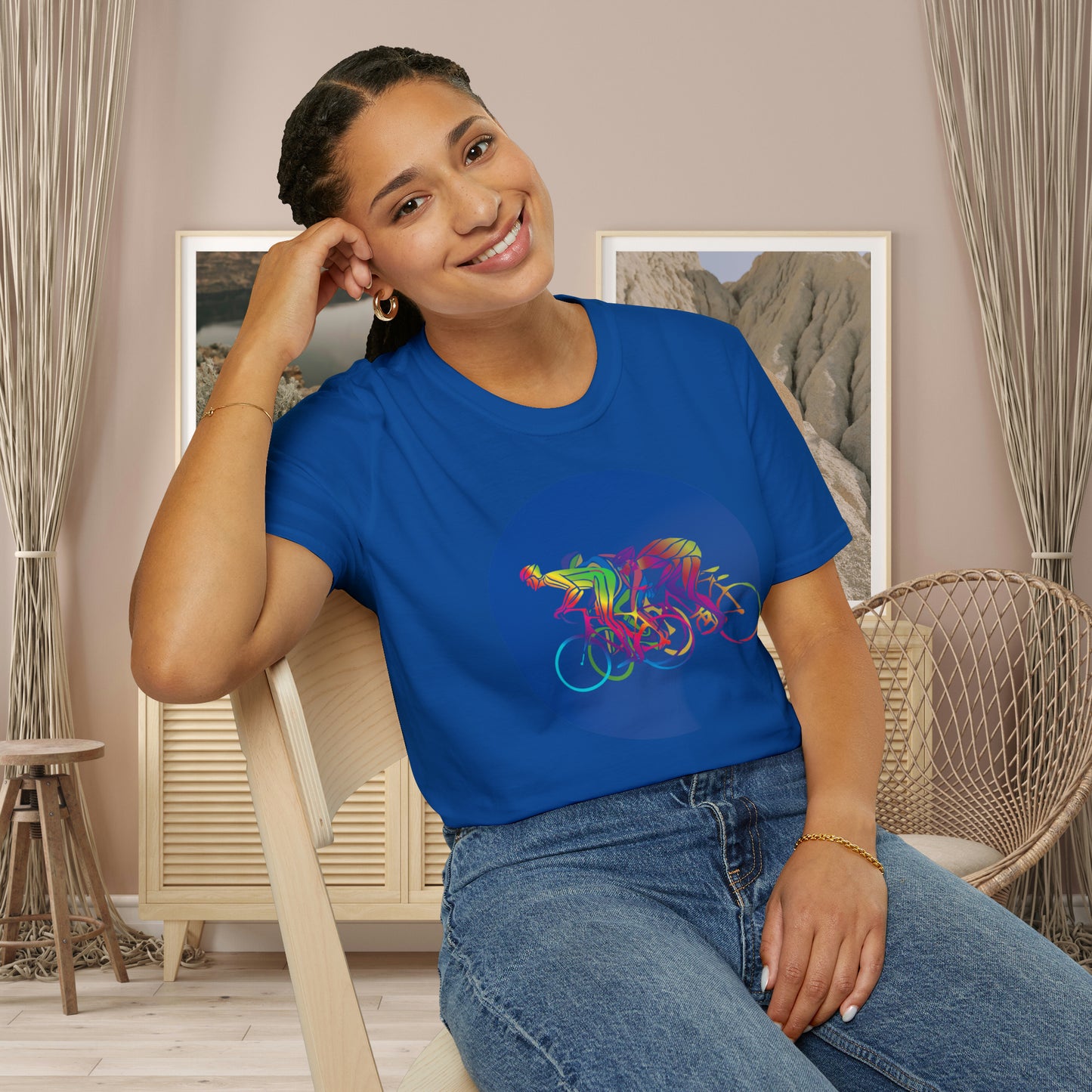 Fun and colorful biker inspired Unisex Softstyle T-Shirt.