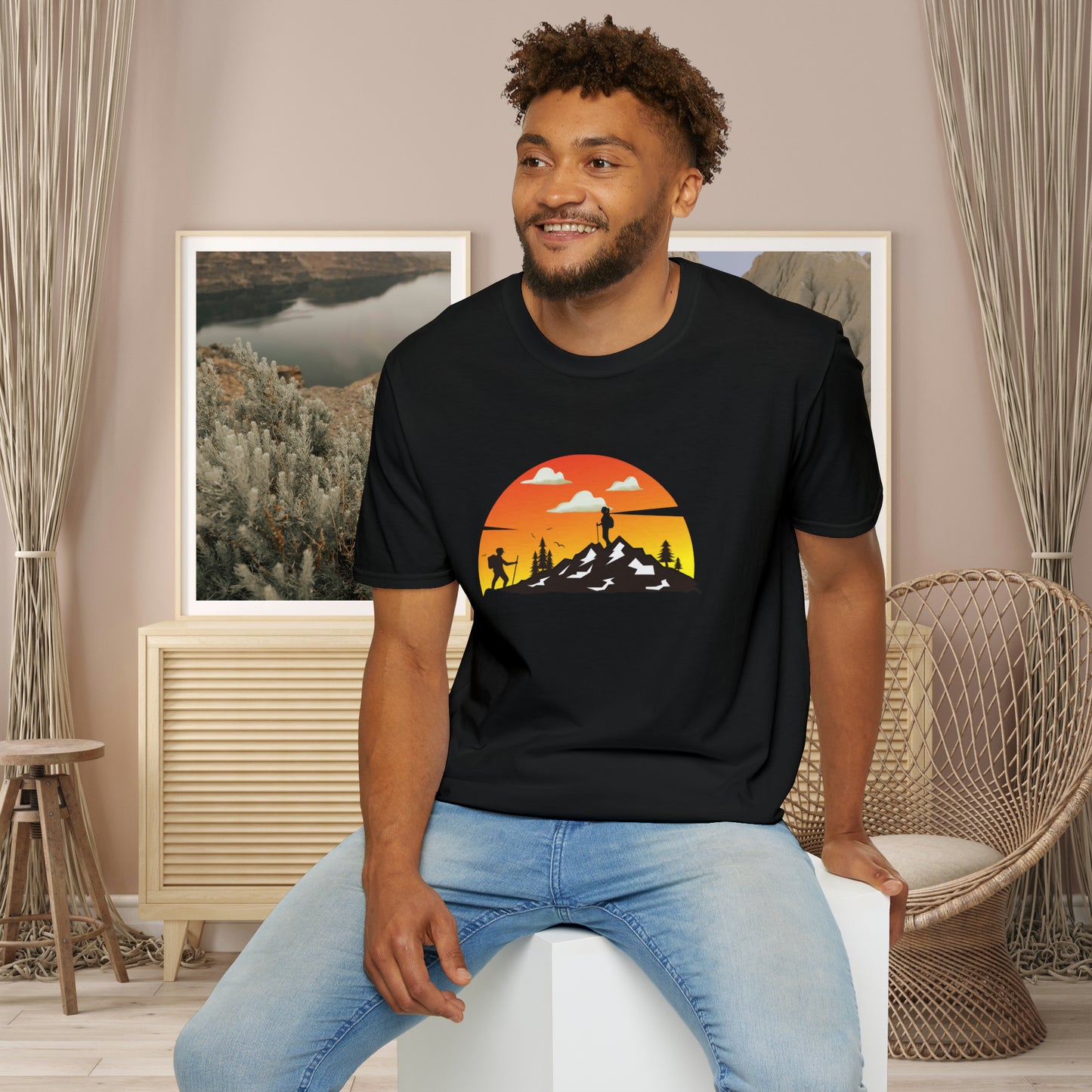 Great shirt for that hiker who just loves to be outdoors to climb mountains or be one with nature on this Unisex Softstyle T-Shirt.