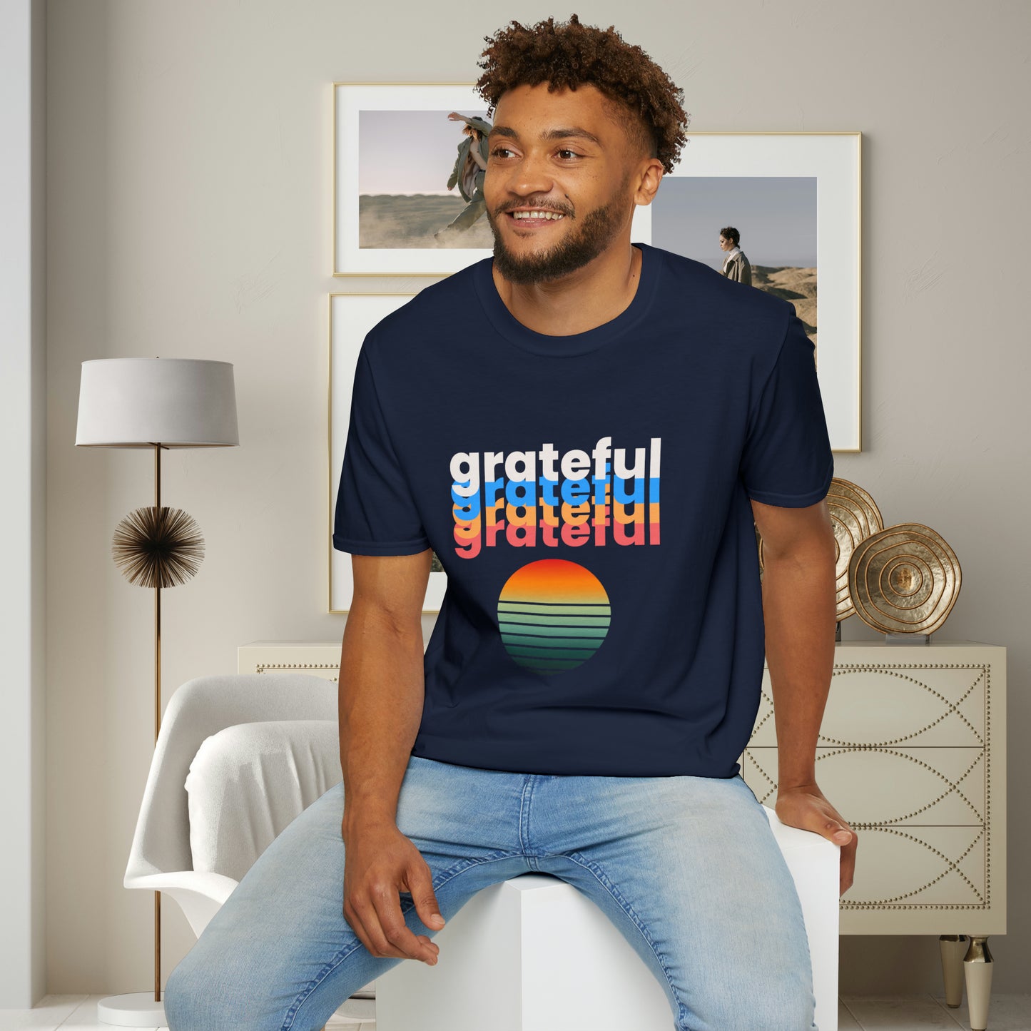 A grateful and sunny disposition Unisex Softstyle T-Shirt to brighten up your day!