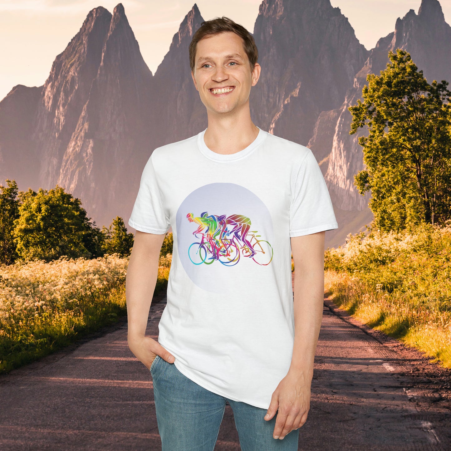 Fun and colorful biker inspired Unisex Softstyle T-Shirt.