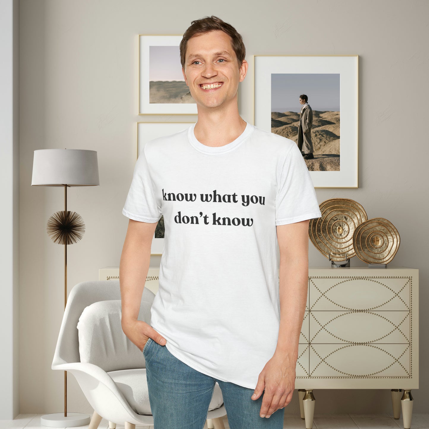 Simple “know what you don’t know” message on this Unisex Softstyle T-Shirt. Be curious and learn!