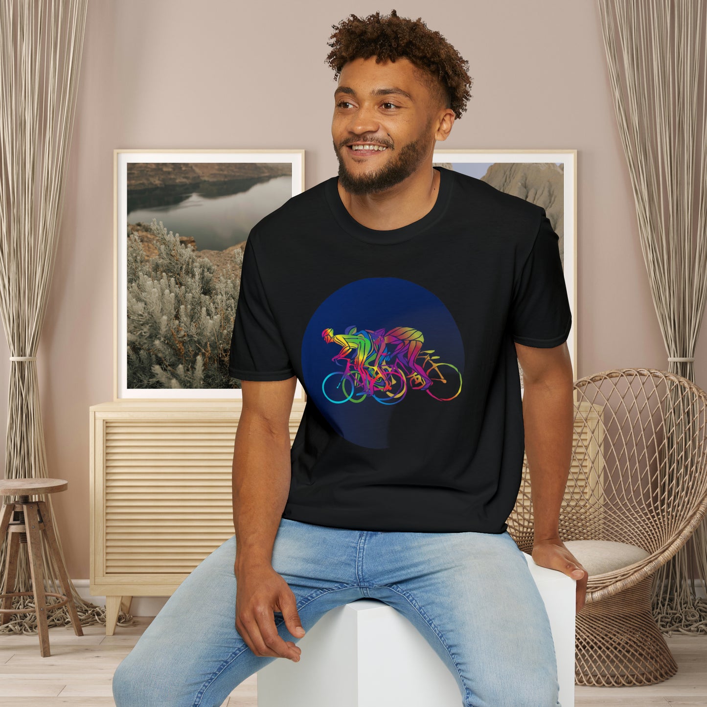 Fun and colorful biker inspired Unisex Softstyle T-Shirt.