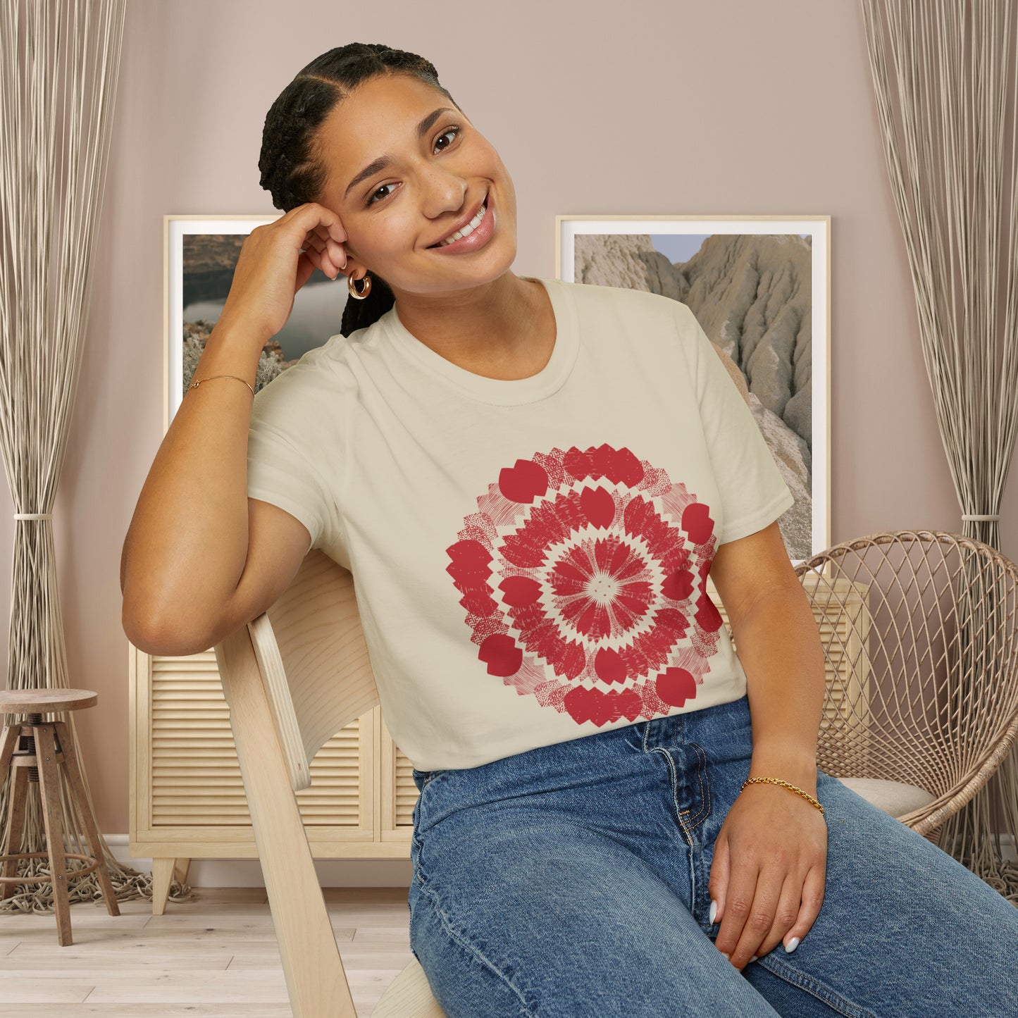 Abstract pattern design waiting for you to enjoy on this is a Unisex Softstyle T-Shirt.