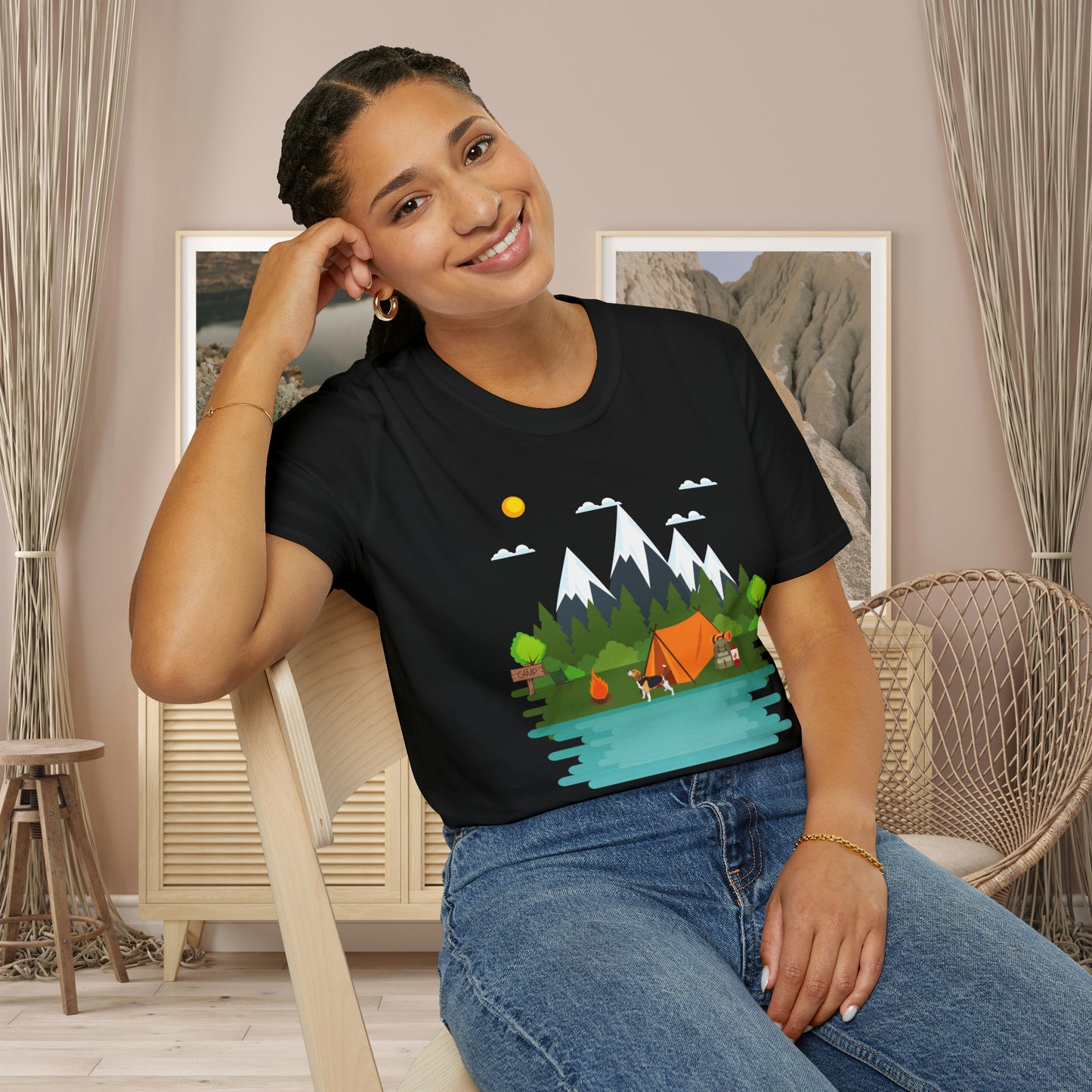 Love camping in the great outdoors? This is a shirt just for you! This is a Unisex Softstyle T-Shirt.