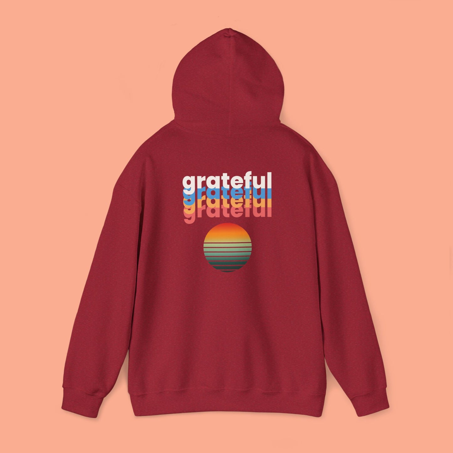 Hooded Sweatshirt - Colorful Retro Grateful Design