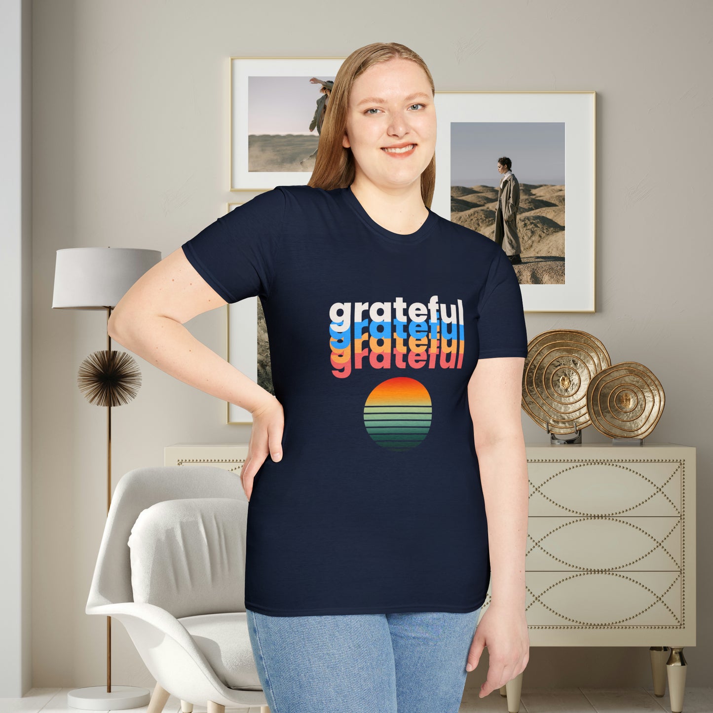 A grateful and sunny disposition Unisex Softstyle T-Shirt to brighten up your day!