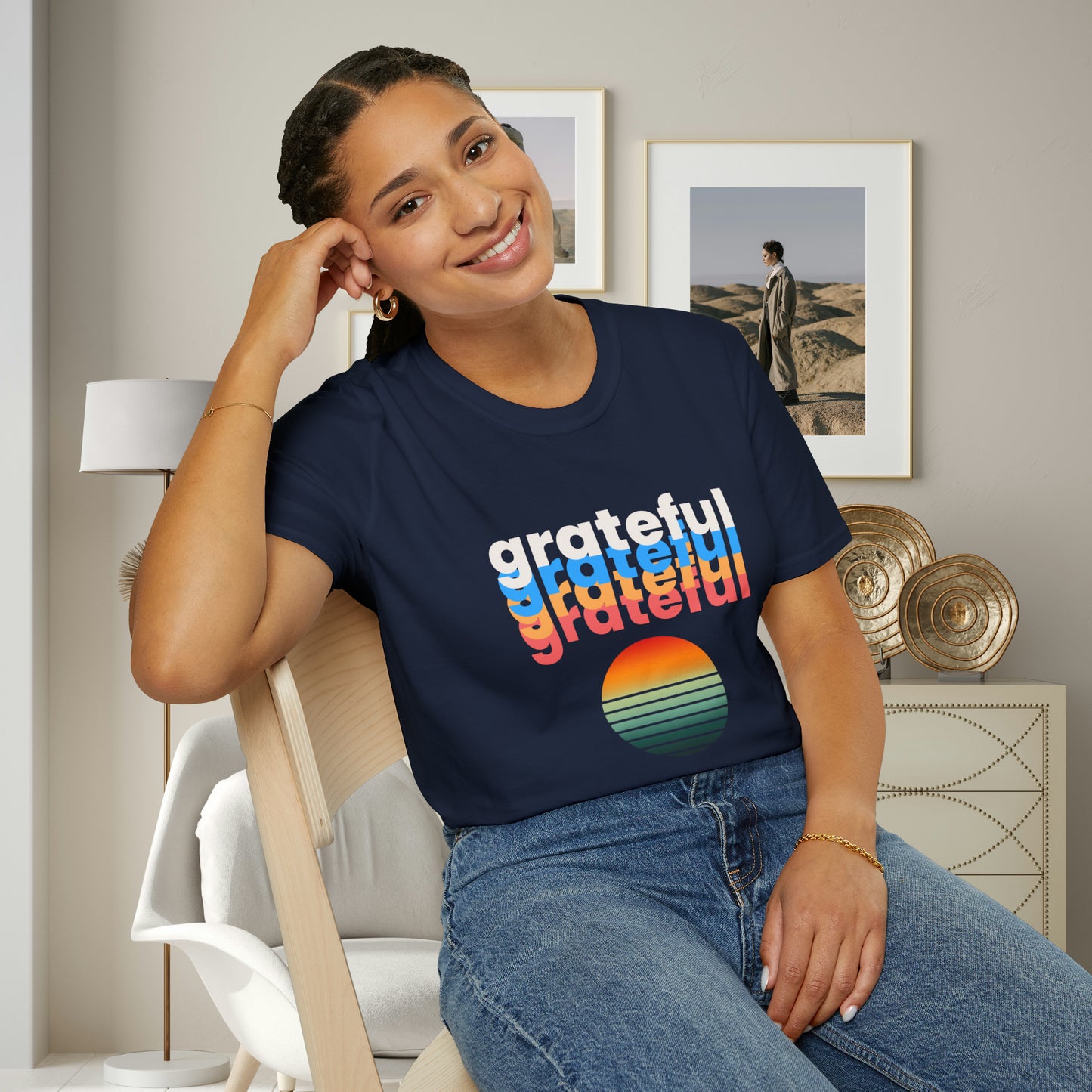 A grateful and sunny disposition Unisex Softstyle T-Shirt to brighten up your day!
