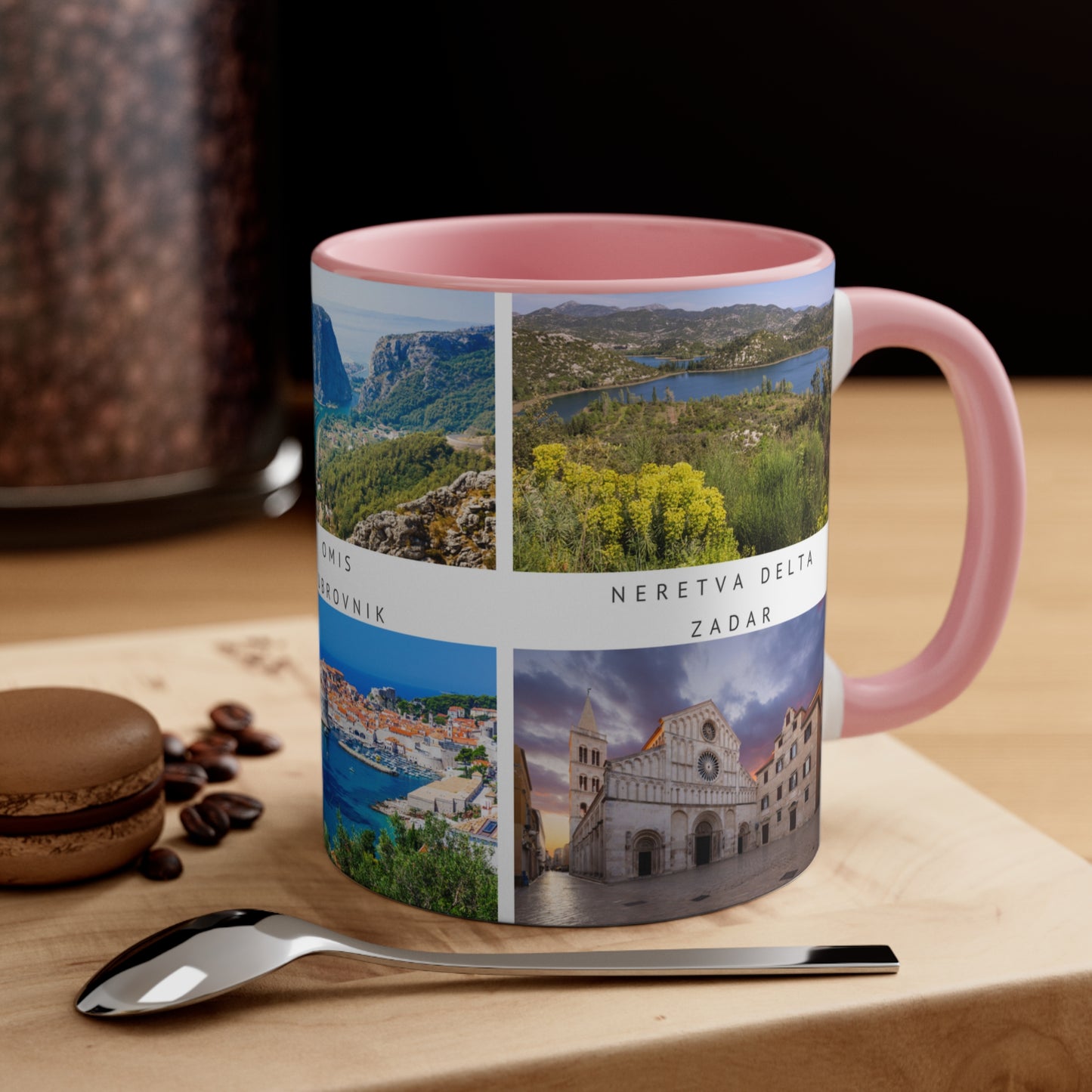 Croatia! This Travel Accent Coffee Mug is a part of a Travel Series for you to choose from. 11oz. Great as a gift or get one to enjoy yourself.