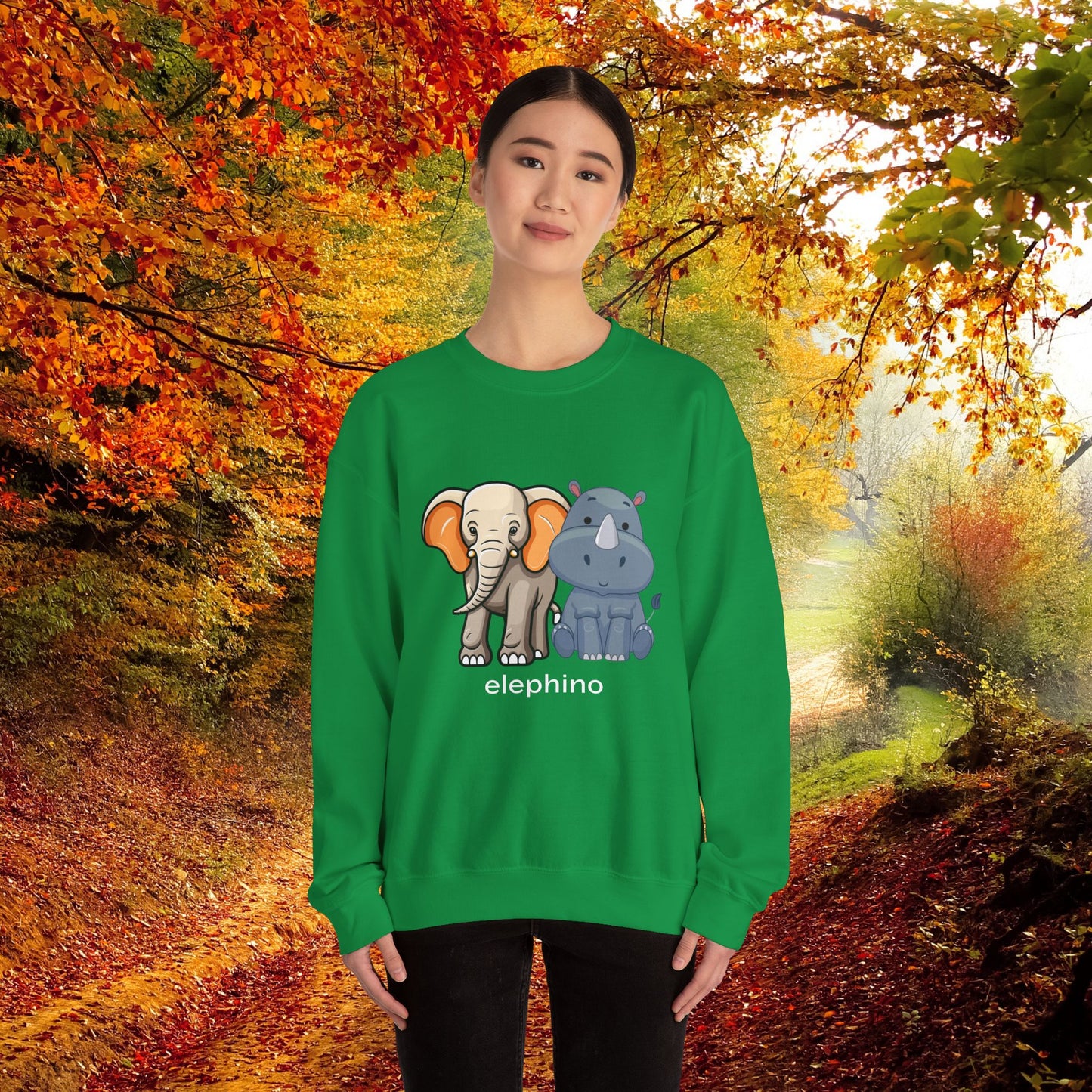 Funny Wildlife Elephino Crewneck Sweatshirt
