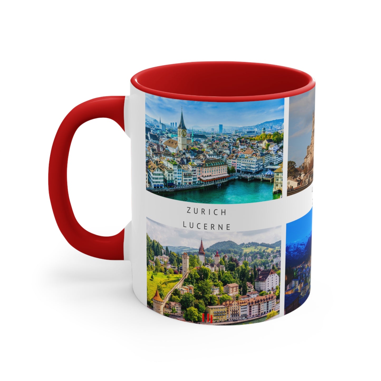 Switzerland! This Travel Accent Coffee Mug is a part of a Travel Series for you to choose from. 11oz. Great as a gift or get one to enjoy yourself.