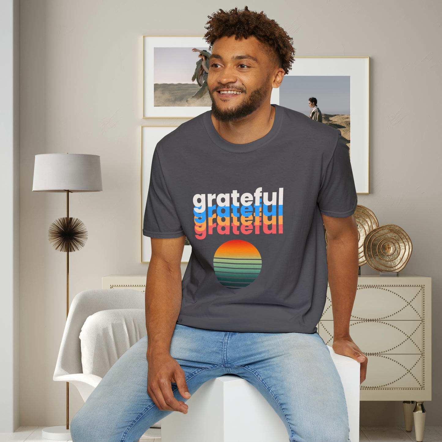 A grateful and sunny disposition Unisex Softstyle T-Shirt to brighten up your day!