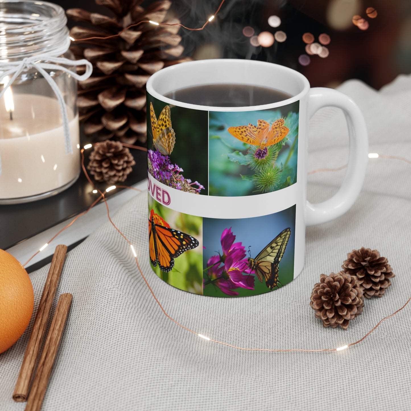 “YOU ARE LOVED” is surrounded by beautiful butterflies. Perfect for that someone special in your life, a friend, family member, colleague or perhaps you want one to keep. There is enough love for everyone!