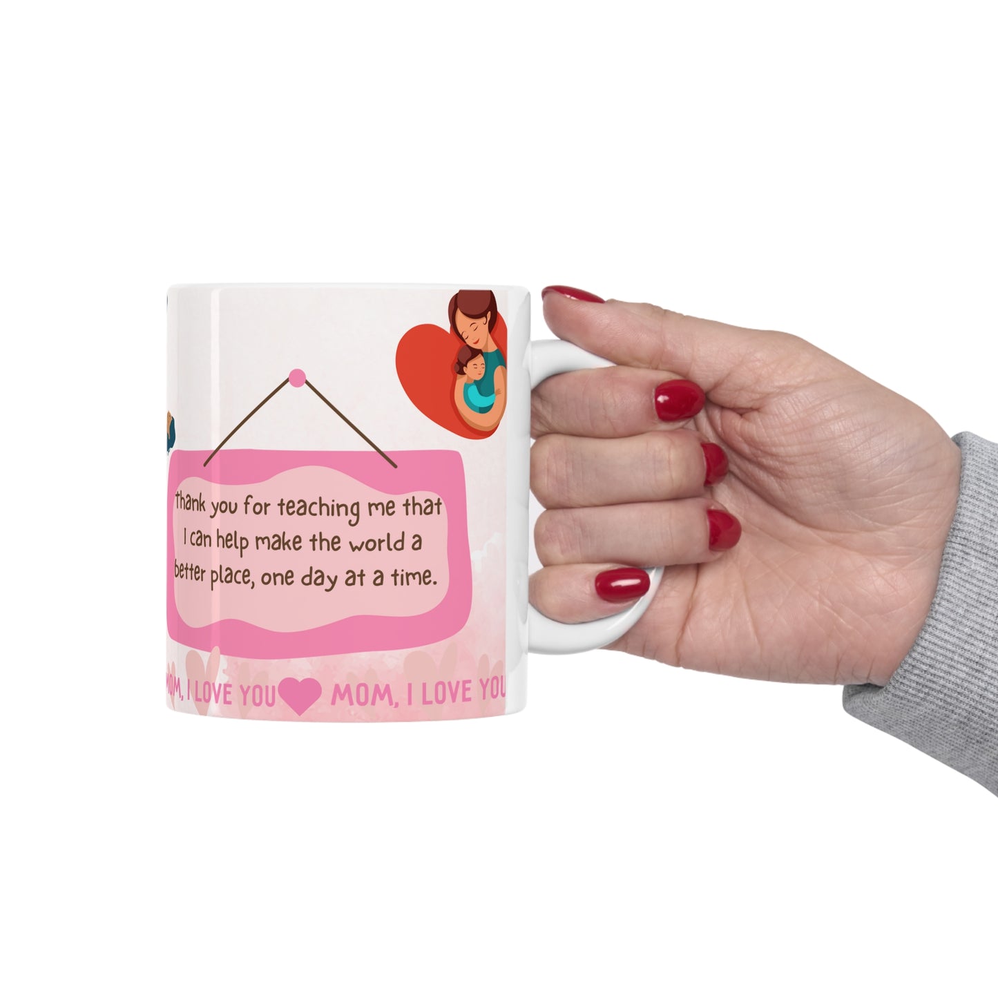 A coffee mug full of gratitude and love for Mom!
