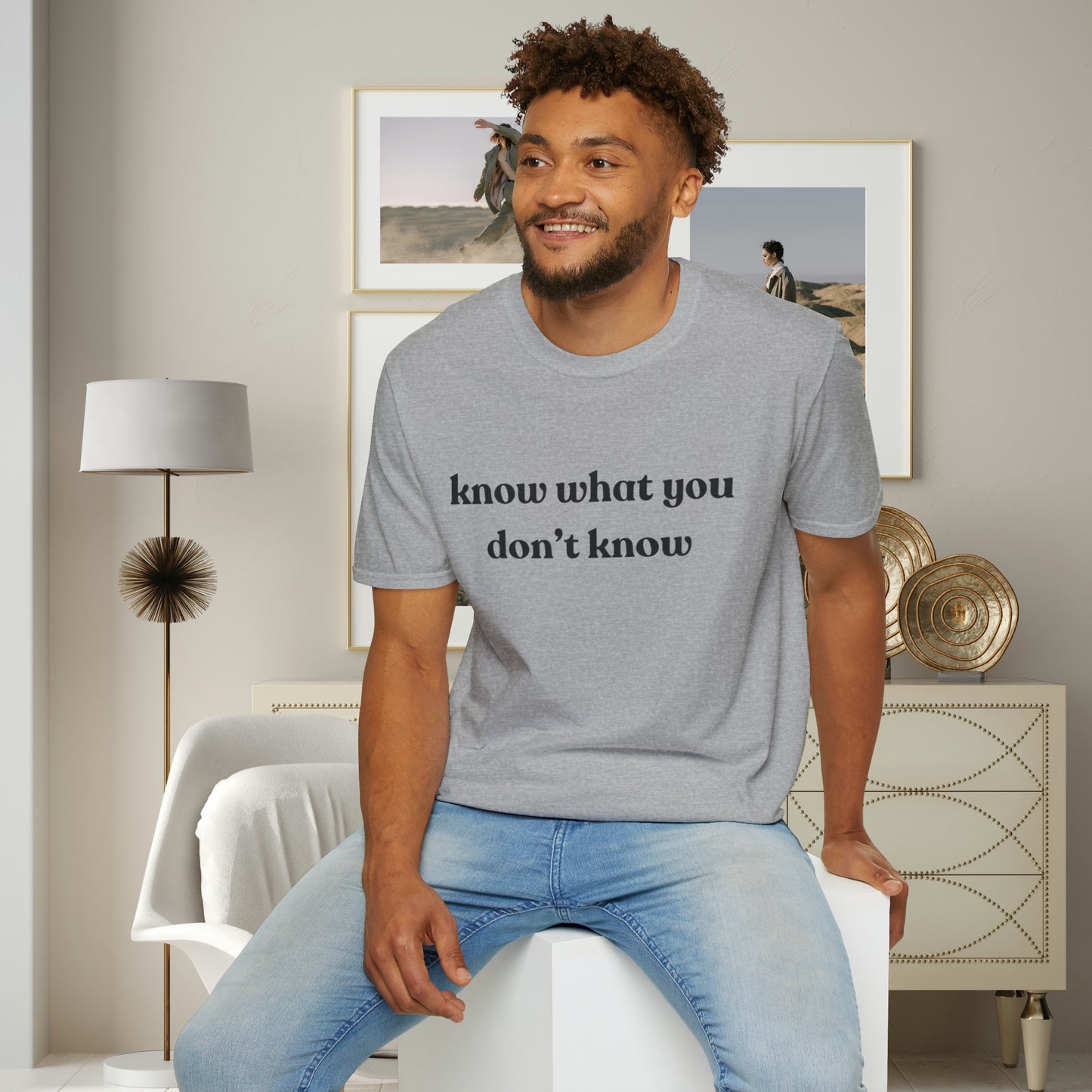 Simple “know what you don’t know” message on this Unisex Softstyle T-Shirt. Be curious and learn!