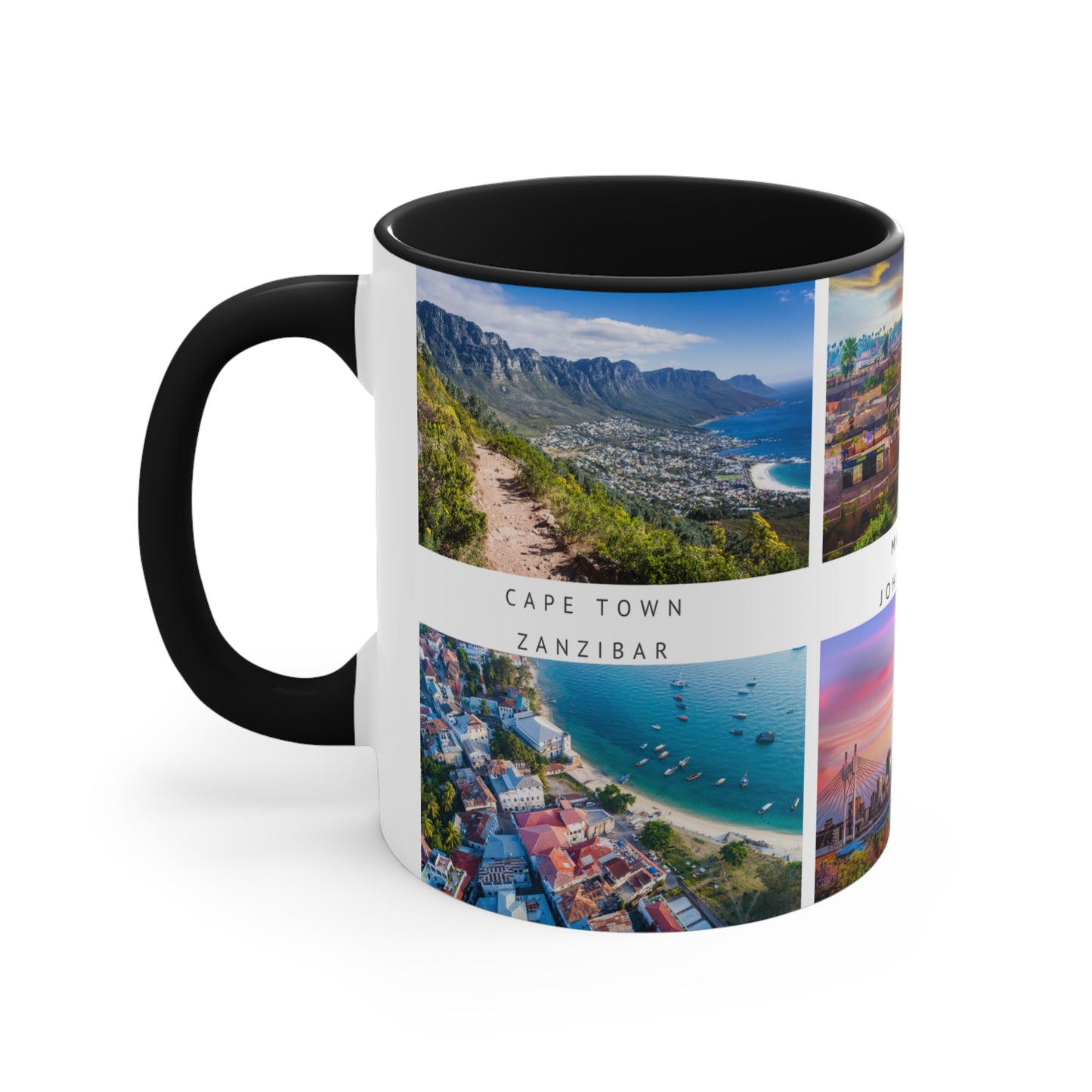 Africa! This Travel Accent Coffee Mug is a part of a Travel Series for you to choose from. 11oz. Great as a gift or get one to enjoy yourself.