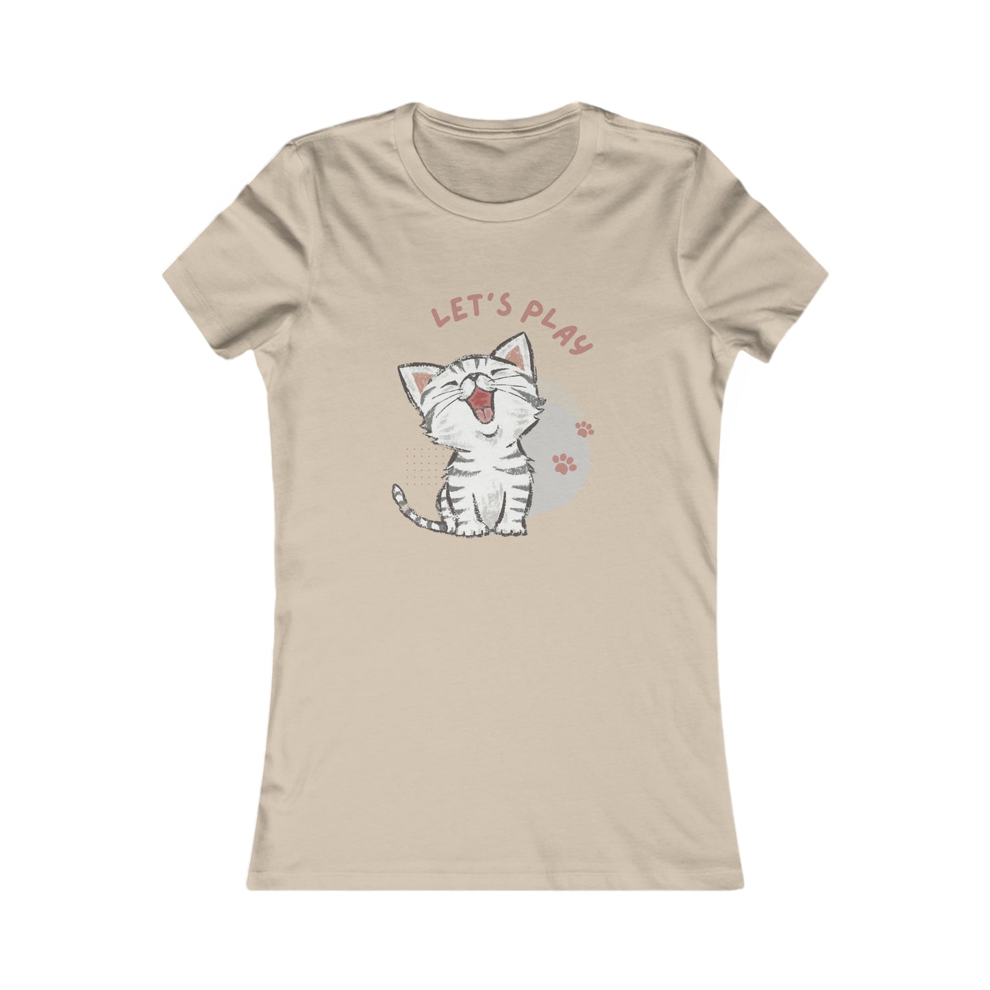 A very happy kitty invites us to play on this Women's Favorite Tee design. Slim fit so please check the size table.