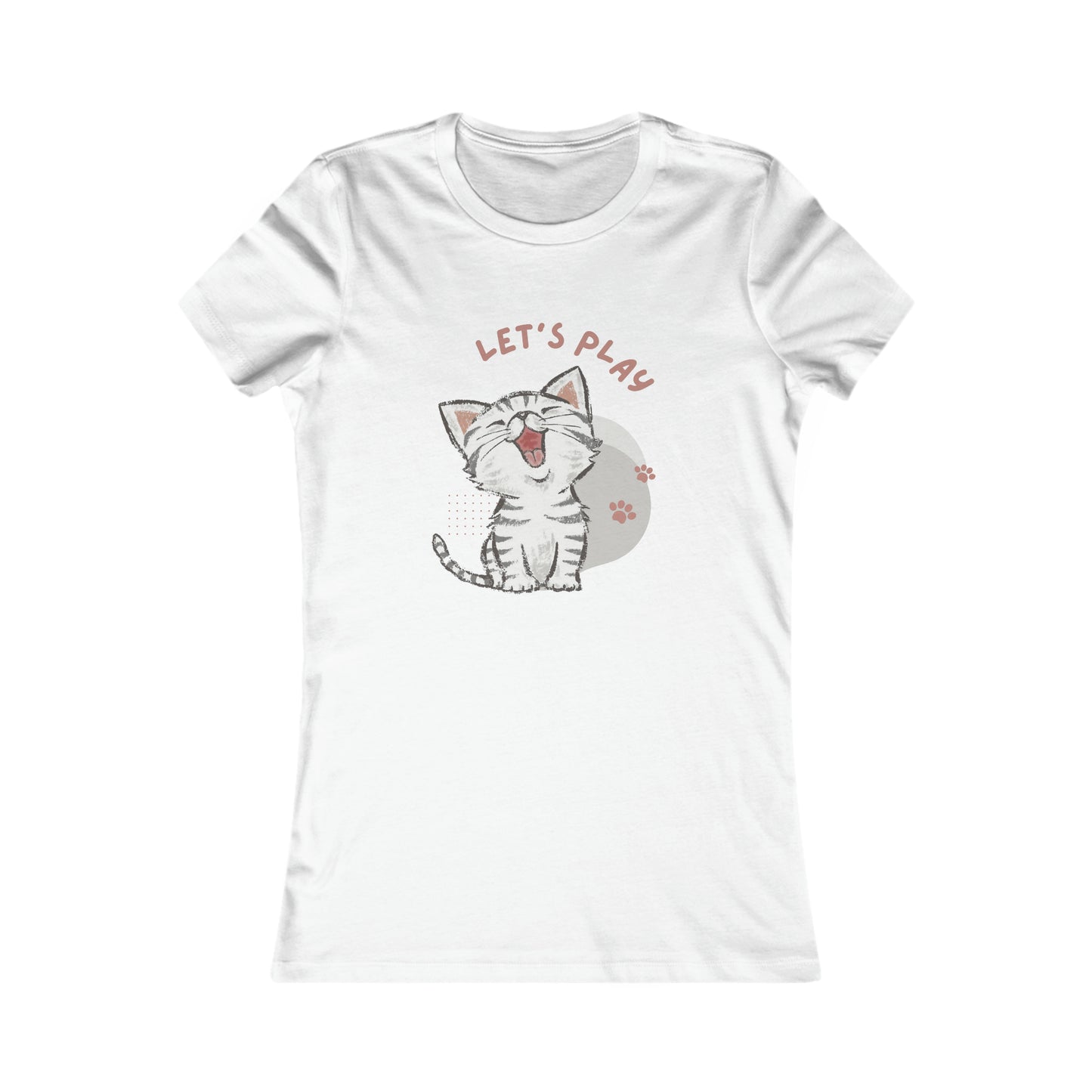 A very happy kitty invites us to play on this Women's Favorite Tee design. Slim fit so please check the size table.