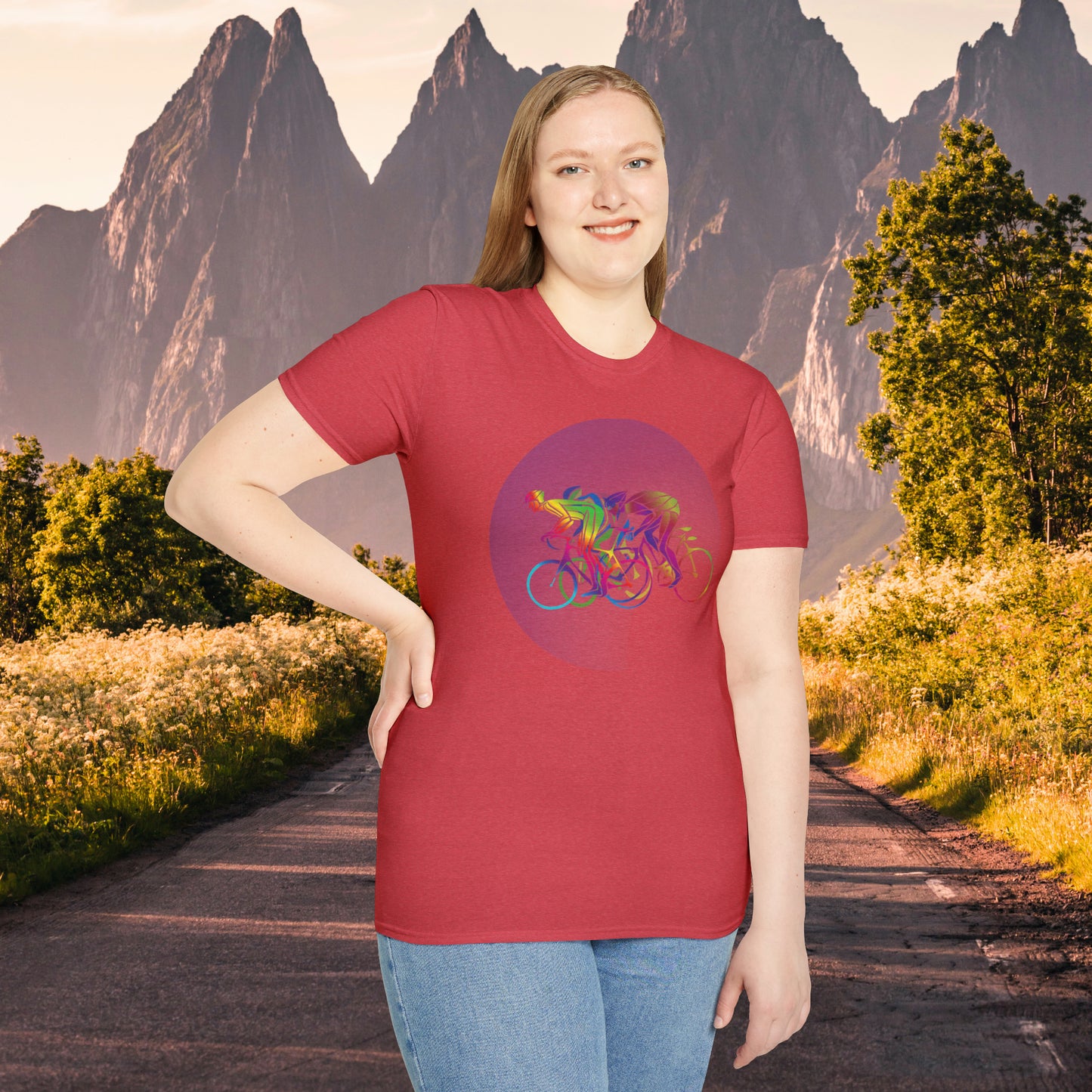 Fun and colorful biker inspired Unisex Softstyle T-Shirt.