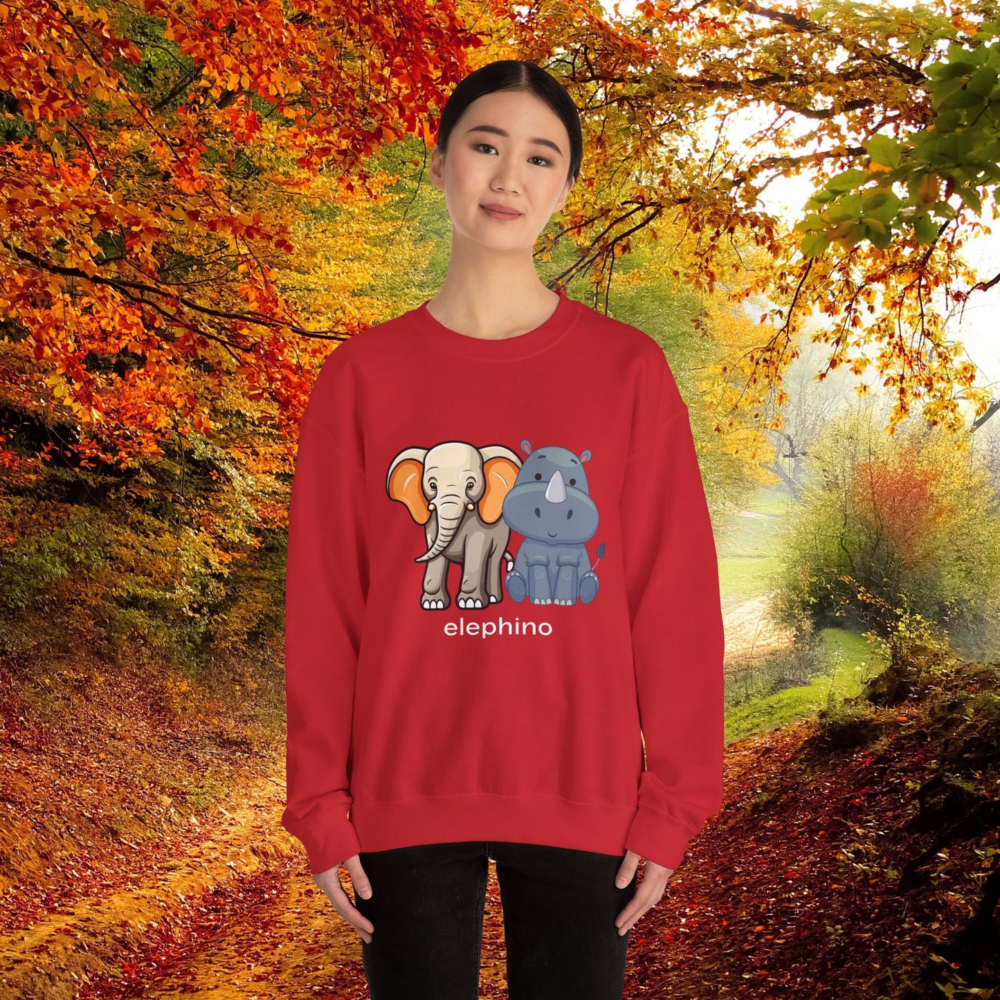 Funny Wildlife Elephino Crewneck Sweatshirt