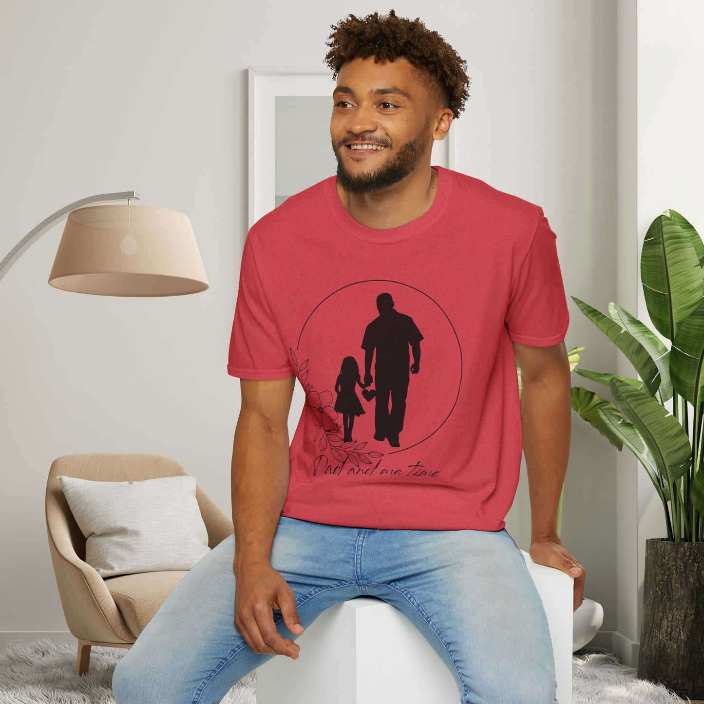 Sweet “Dad and me time” on this Unisex Softstyle T-Shirt. Celebrate Dads taking time to be Dads!