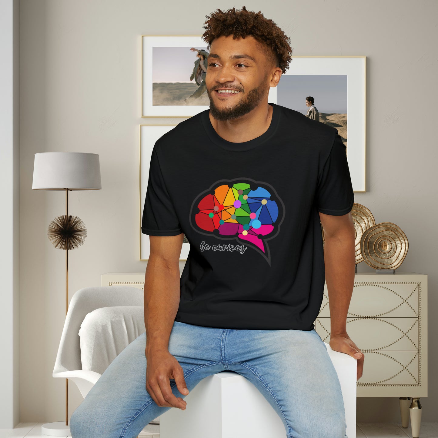 A beautiful brain takes the time to “be curious”. Check out the different colors as the design may change based on the shirt color. This is a Unisex Softstyle T-Shirt.