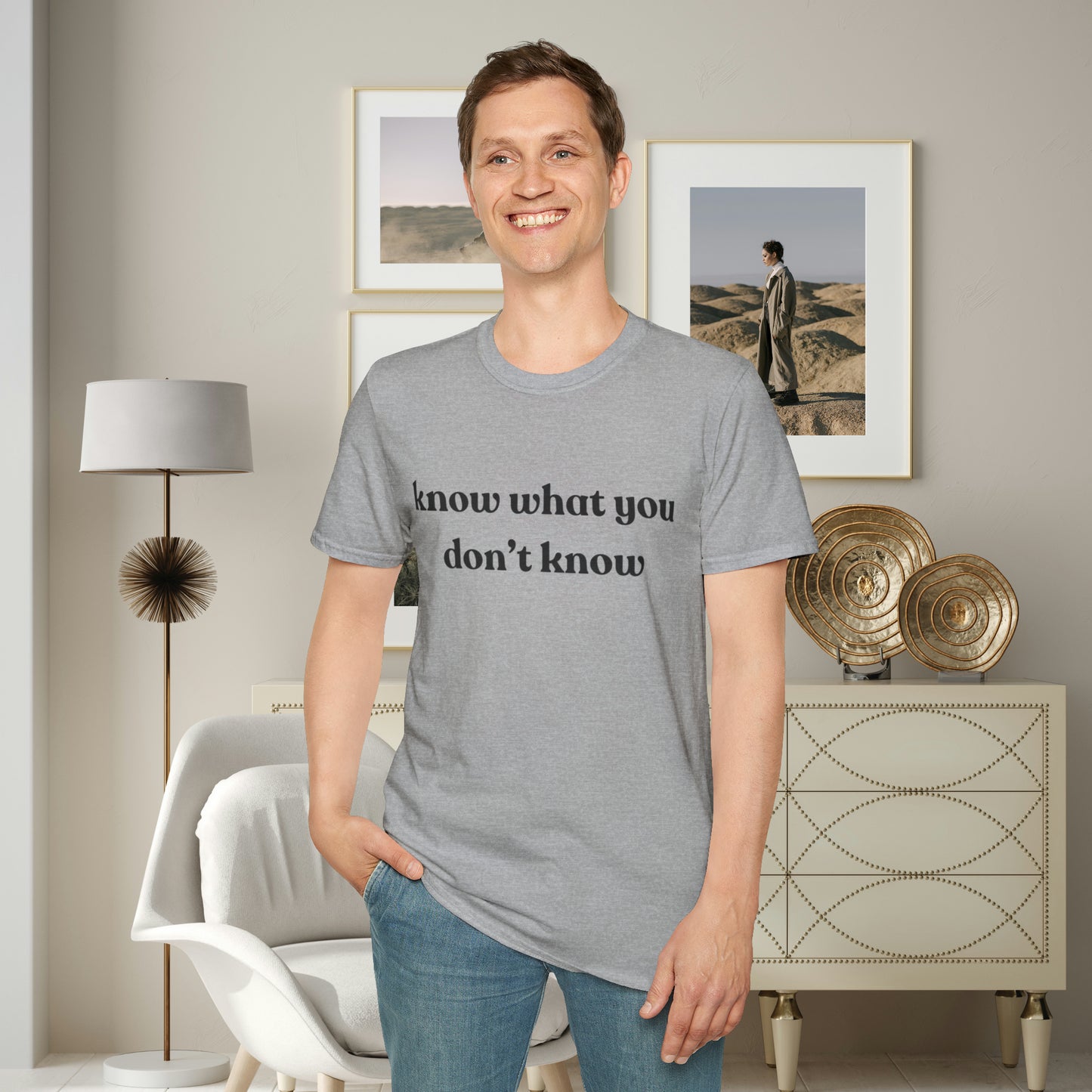 Simple “know what you don’t know” message on this Unisex Softstyle T-Shirt. Be curious and learn!