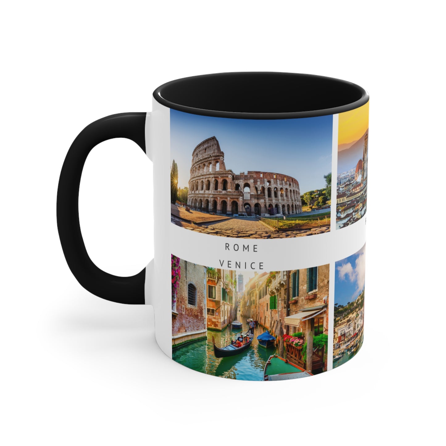 Italy! This Travel Accent Coffee Mug is a part of a Travel Series for you to choose from. 11oz. Great as a gift or get one to enjoy yourself.