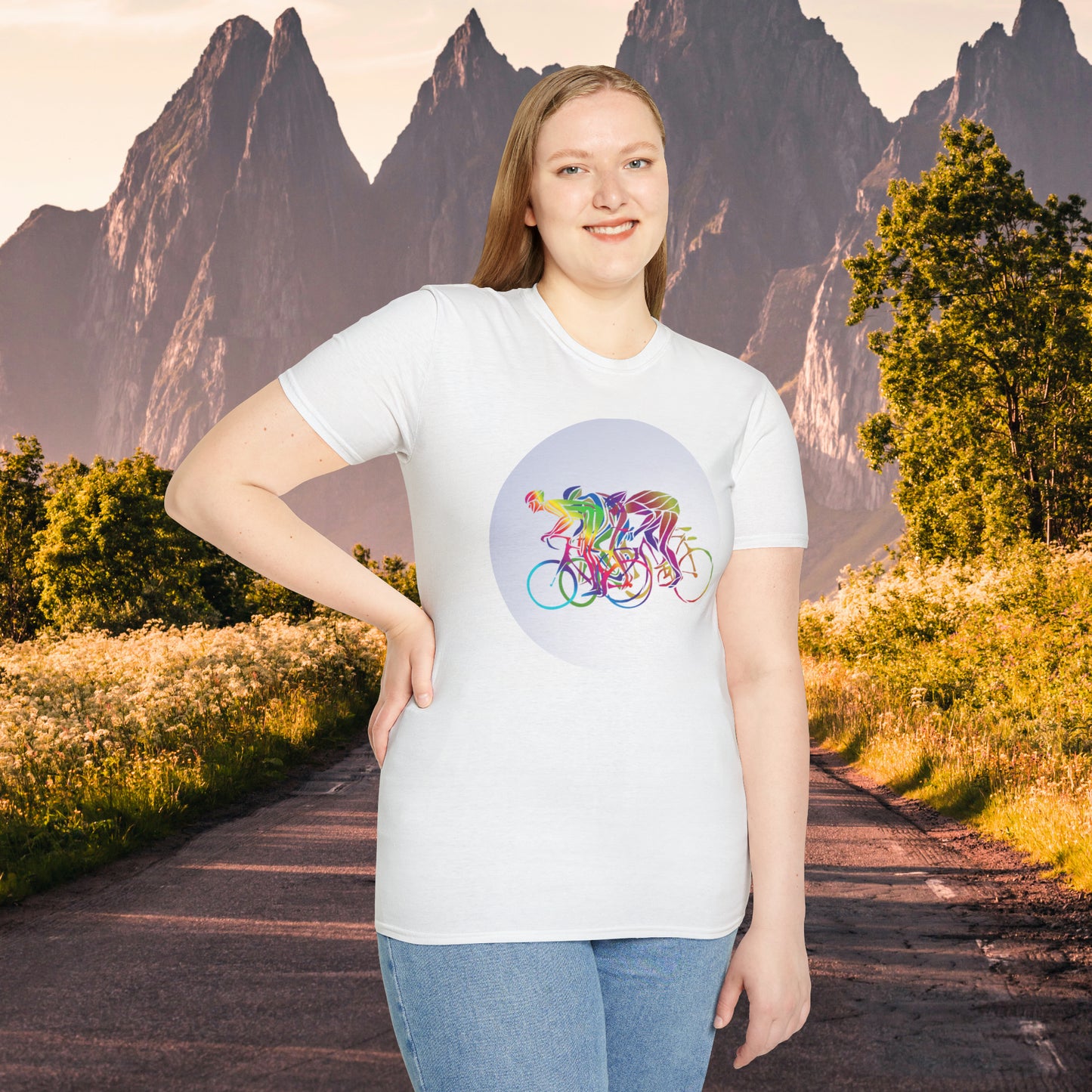 Fun and colorful biker inspired Unisex Softstyle T-Shirt.