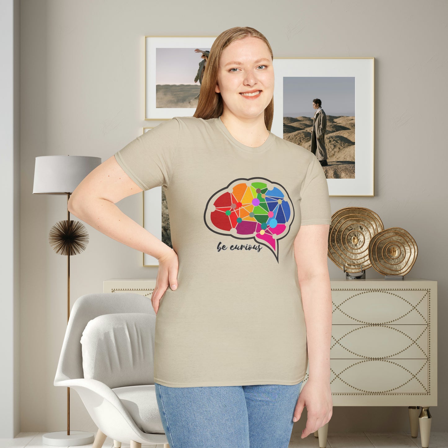A beautiful brain takes the time to “be curious”. Check out the different colors as the design may change based on the shirt color. This is a Unisex Softstyle T-Shirt.