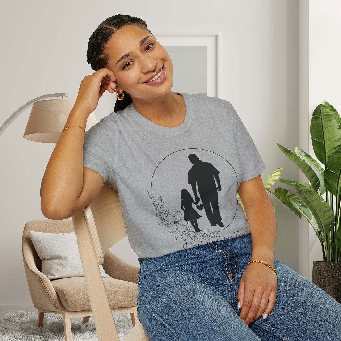 Sweet “Dad and me time” on this Unisex Softstyle T-Shirt. Celebrate Dads taking time to be Dads!