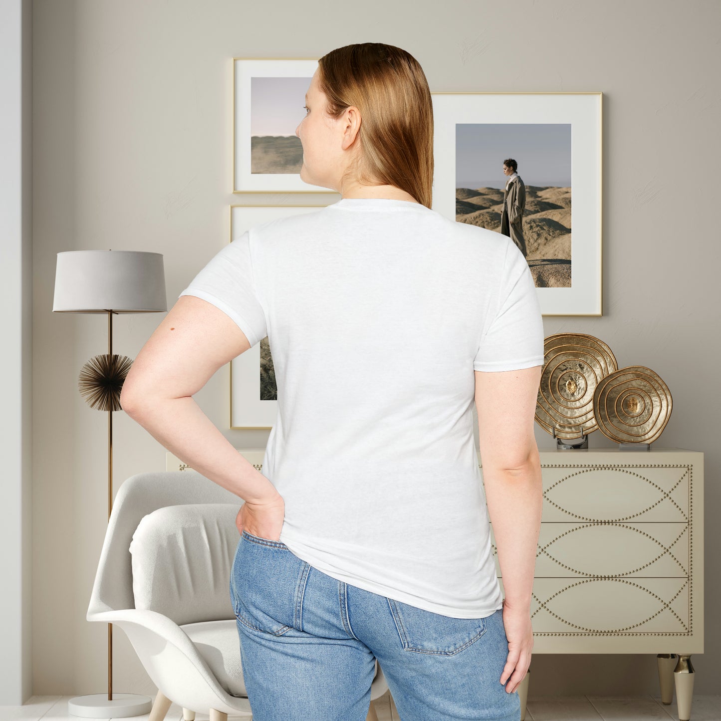 A cute cat with “Whiskers over everything” below it on this Unisex Softstyle T-Shirt. Cat lovers get this.