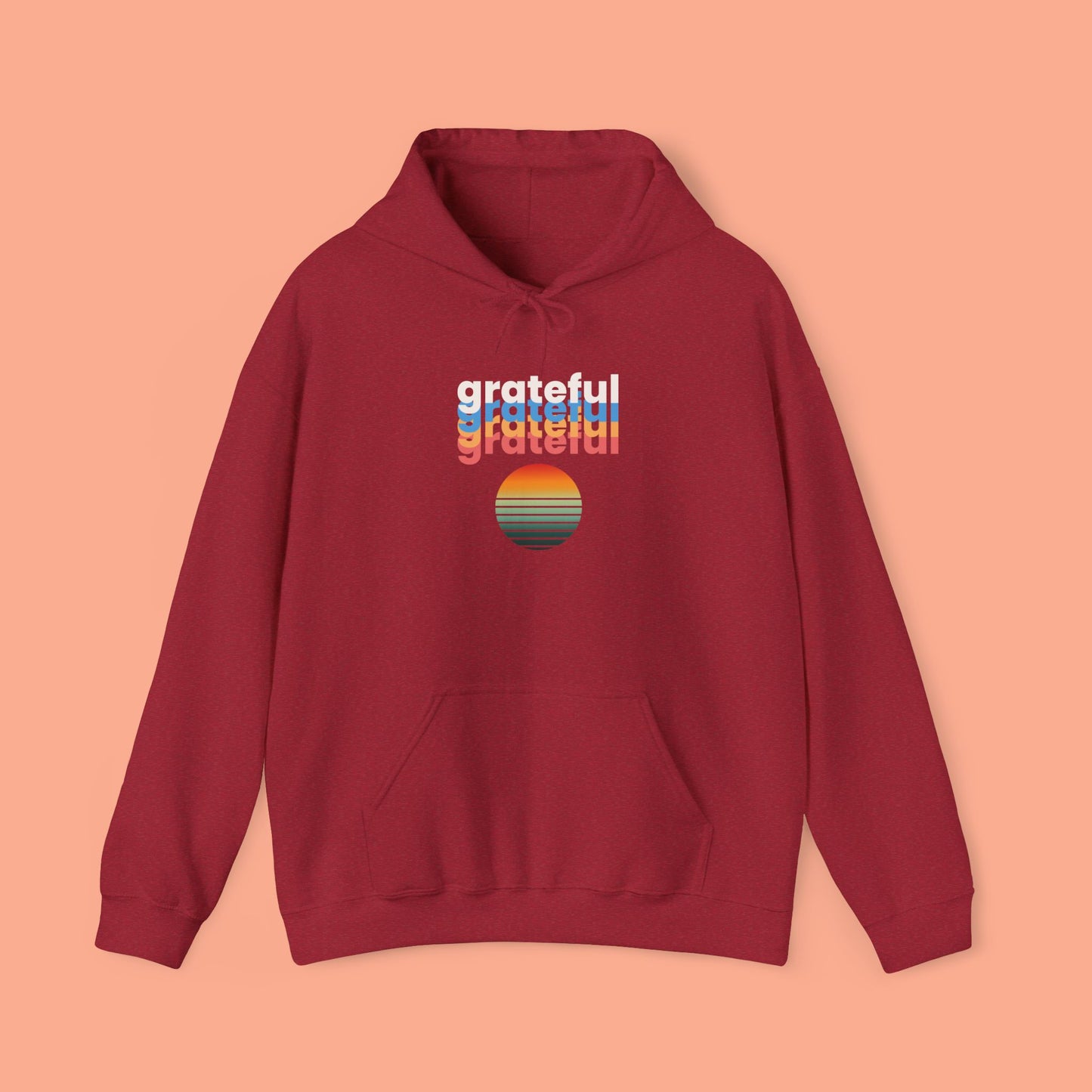 Hooded Sweatshirt - Colorful Retro Grateful Design