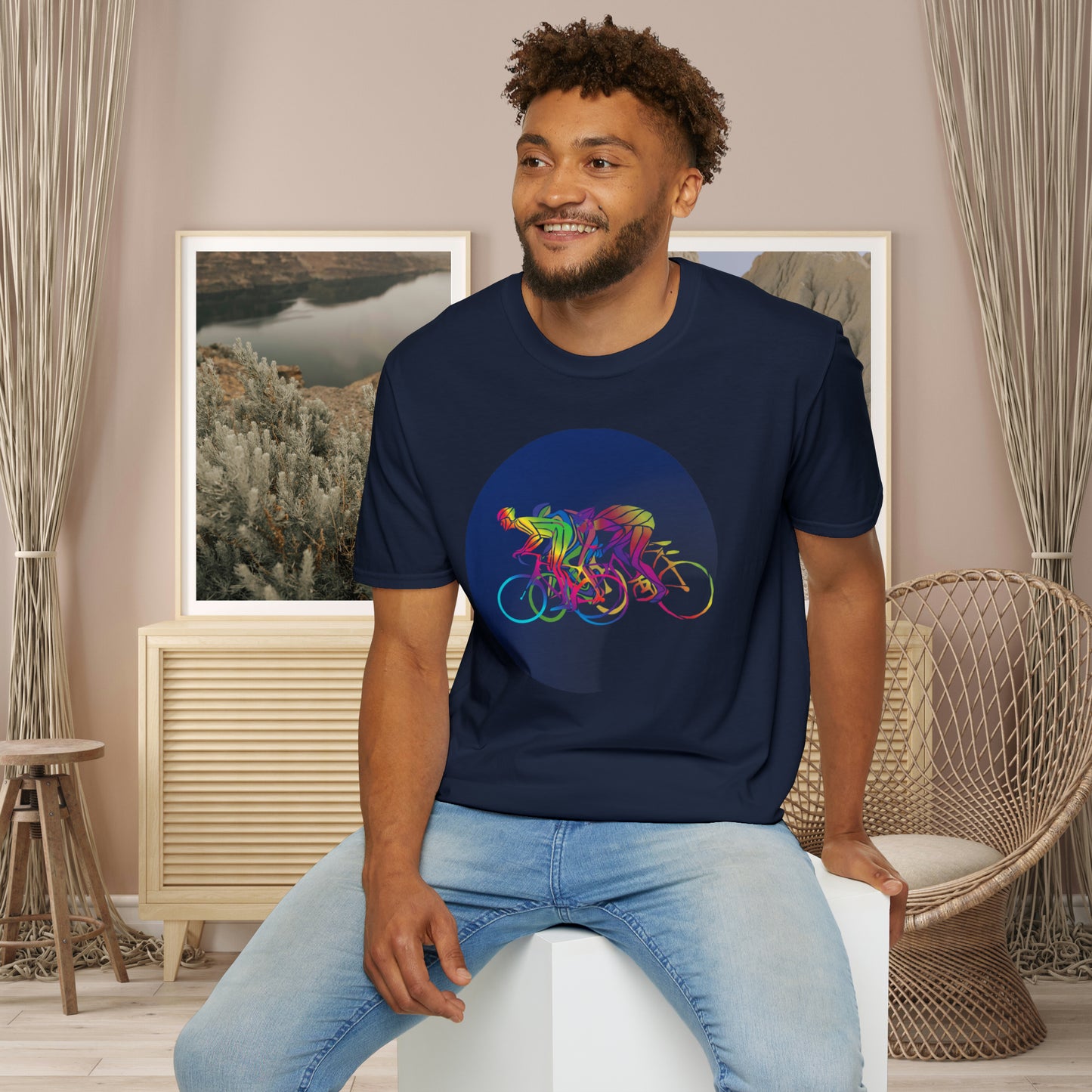 Fun and colorful biker inspired Unisex Softstyle T-Shirt.