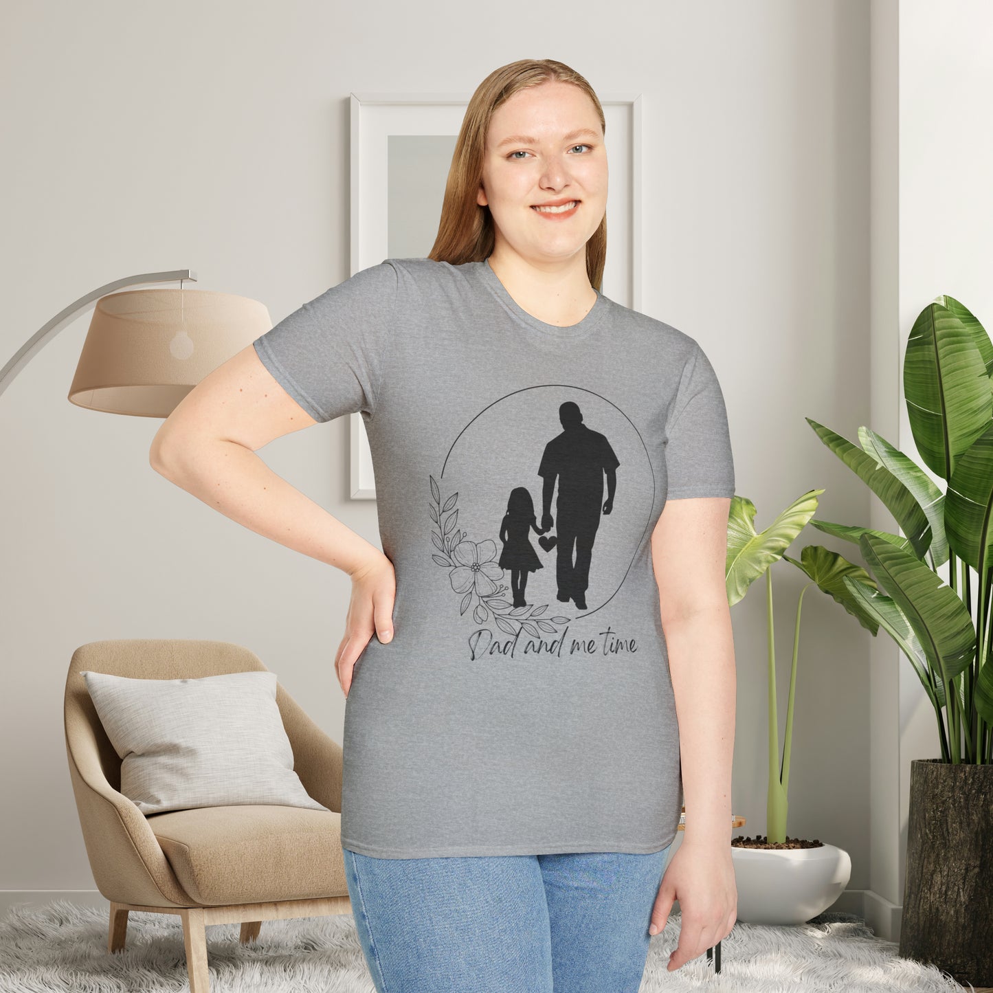 Sweet “Dad and me time” on this Unisex Softstyle T-Shirt. Celebrate Dads taking time to be Dads!