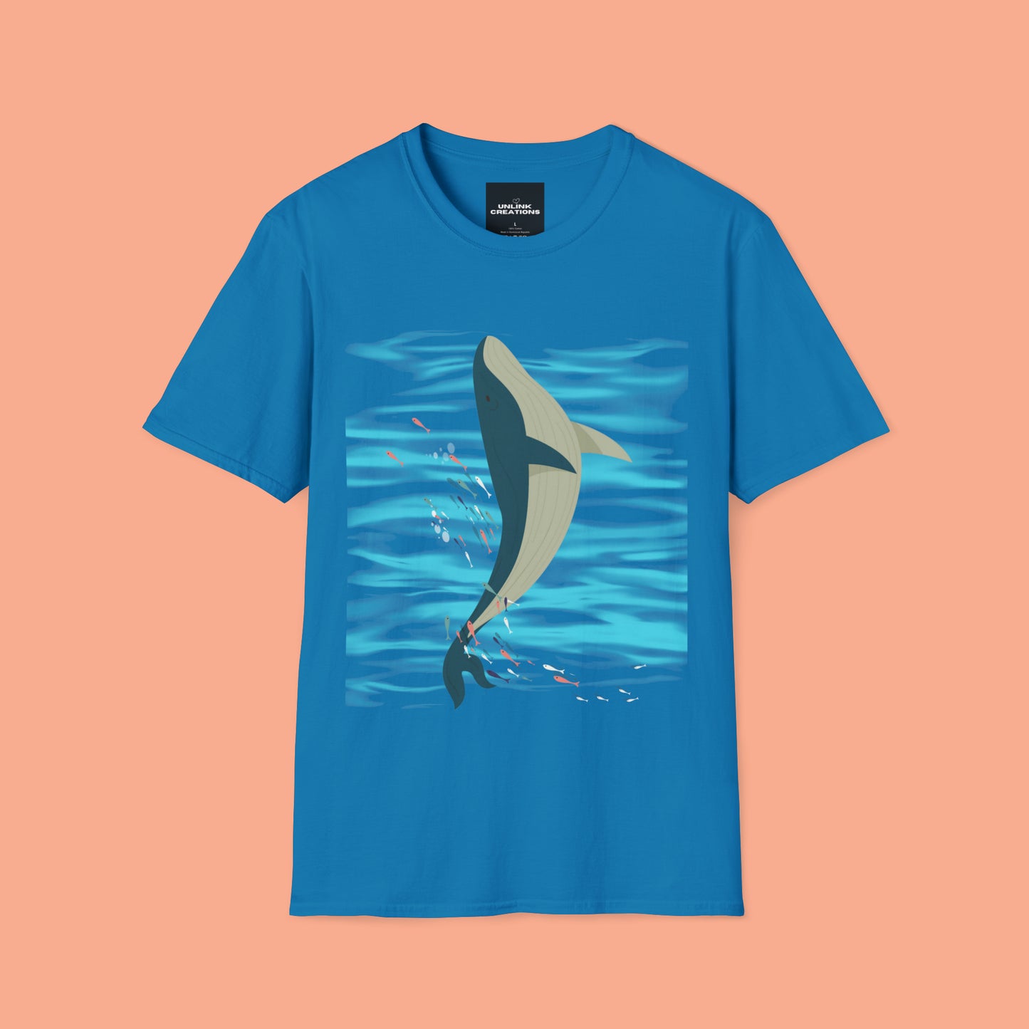 Love whales? Who doesn’t? These magnificent marine mammals are the largest animals to ever exist and some sing beautifully. They inspired this Unisex Softstyle T-Shirt design.