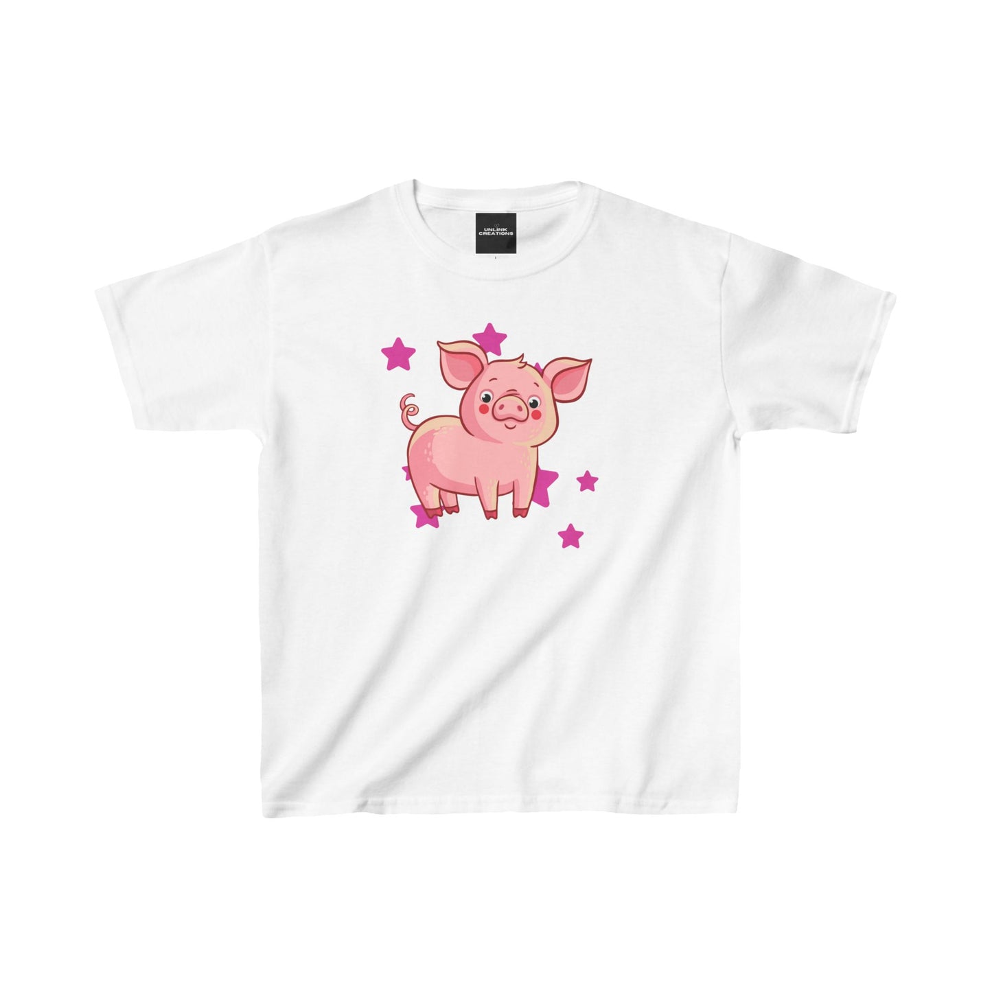 Cute and happy pig makes this Kids Heavy Cotton™ Tee a must have.