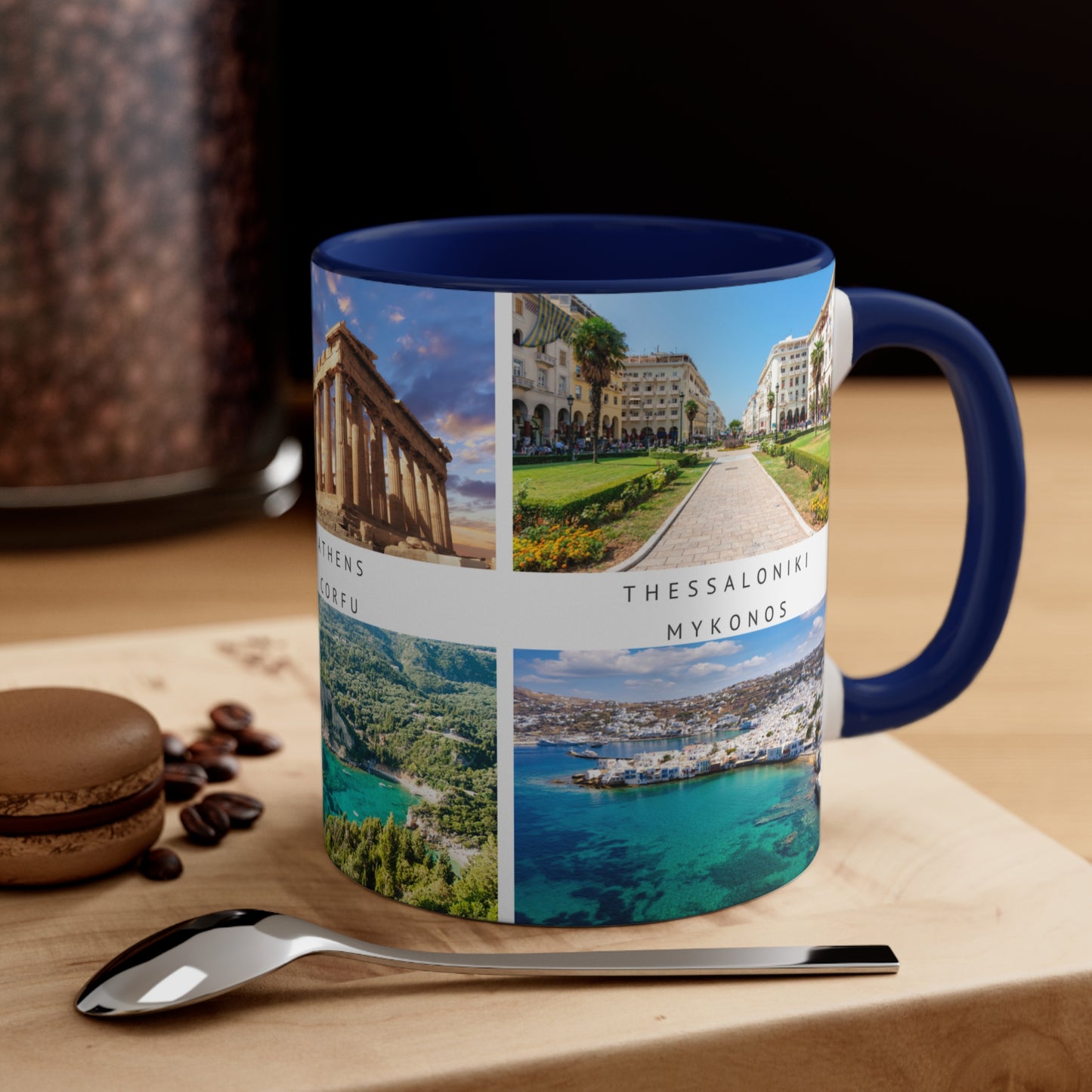 Greece! This Travel Accent Coffee Mug is a part of a Travel Series for you to choose from. 11oz. Great as a gift or get one to enjoy yourself.