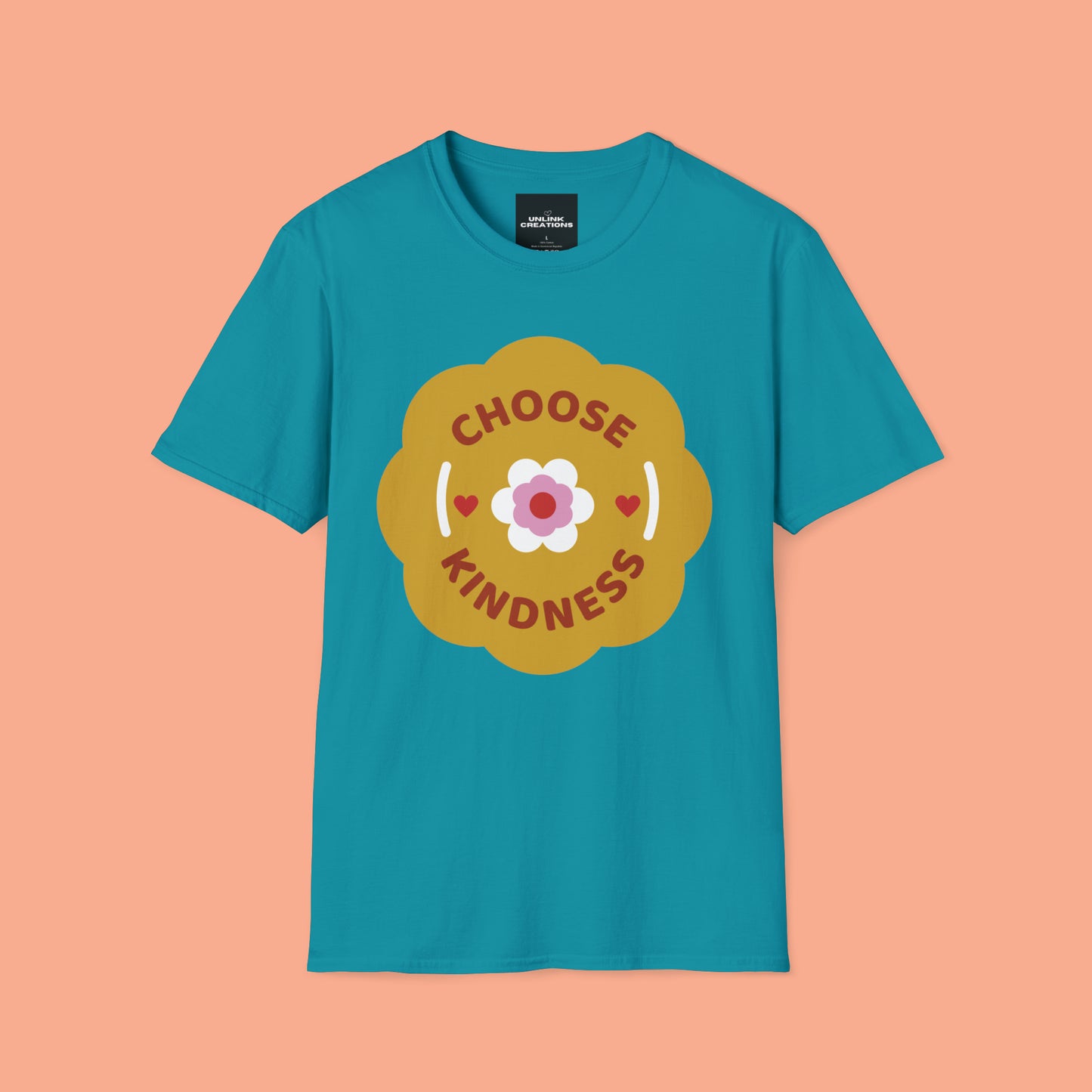 Flowery “CHOOSE KINDNESS” message on the shirt for you! This is a Unisex Softstyle T-Shirt.