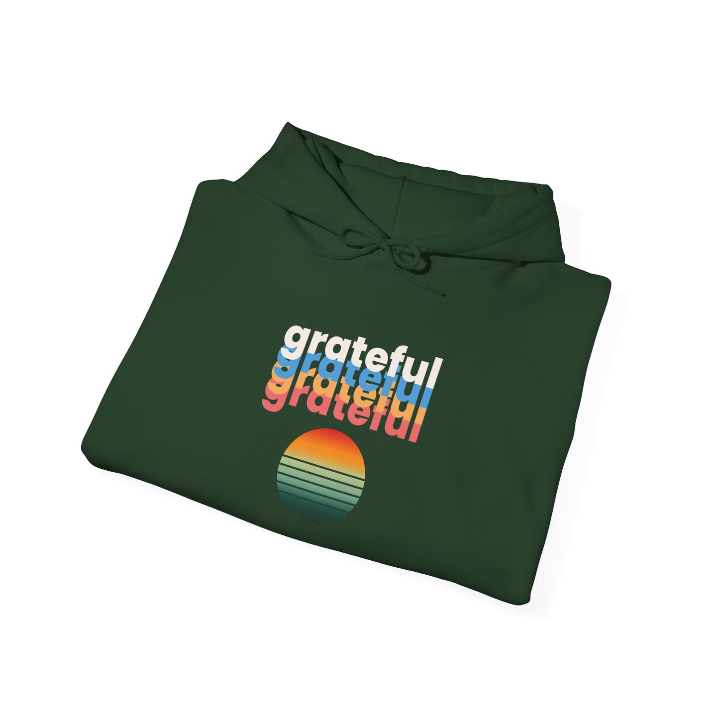 Hooded Sweatshirt - Colorful Retro Grateful Design