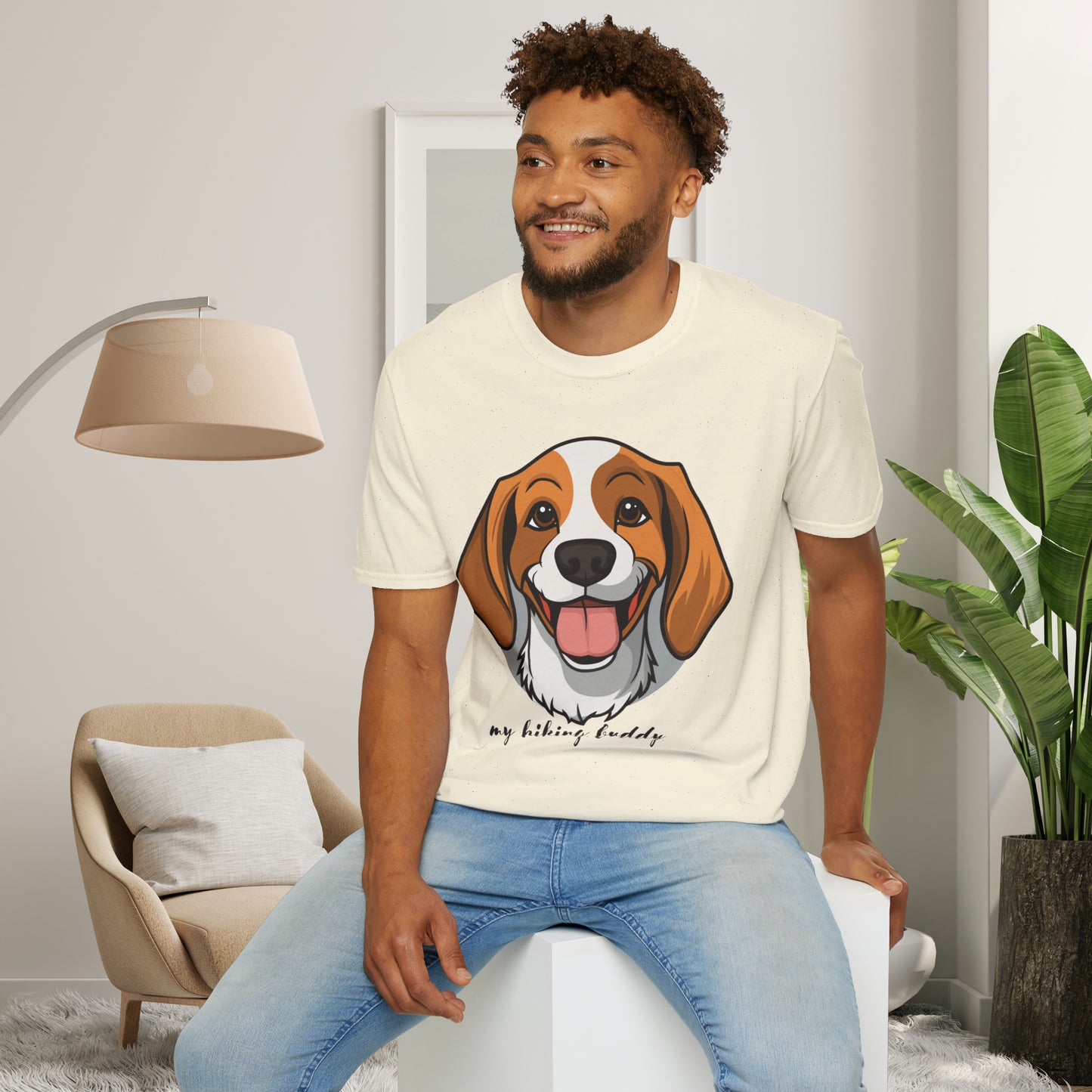 A great shirt for the dog lover who just can’t imagine a hike without their furry friend. This is a Unisex Softstyle T-Shirt.