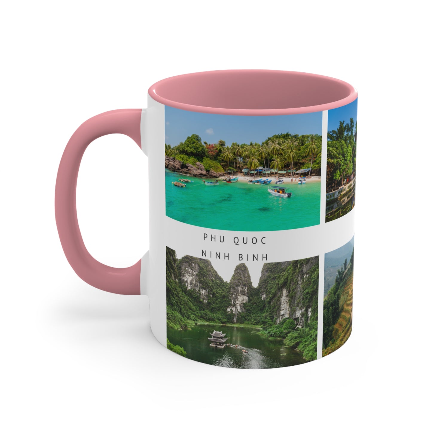 Vietnam! This Travel Accent Coffee Mug is a part of a Travel Series for you to choose from. 11oz. Great as a gift or get one to enjoy yourself.