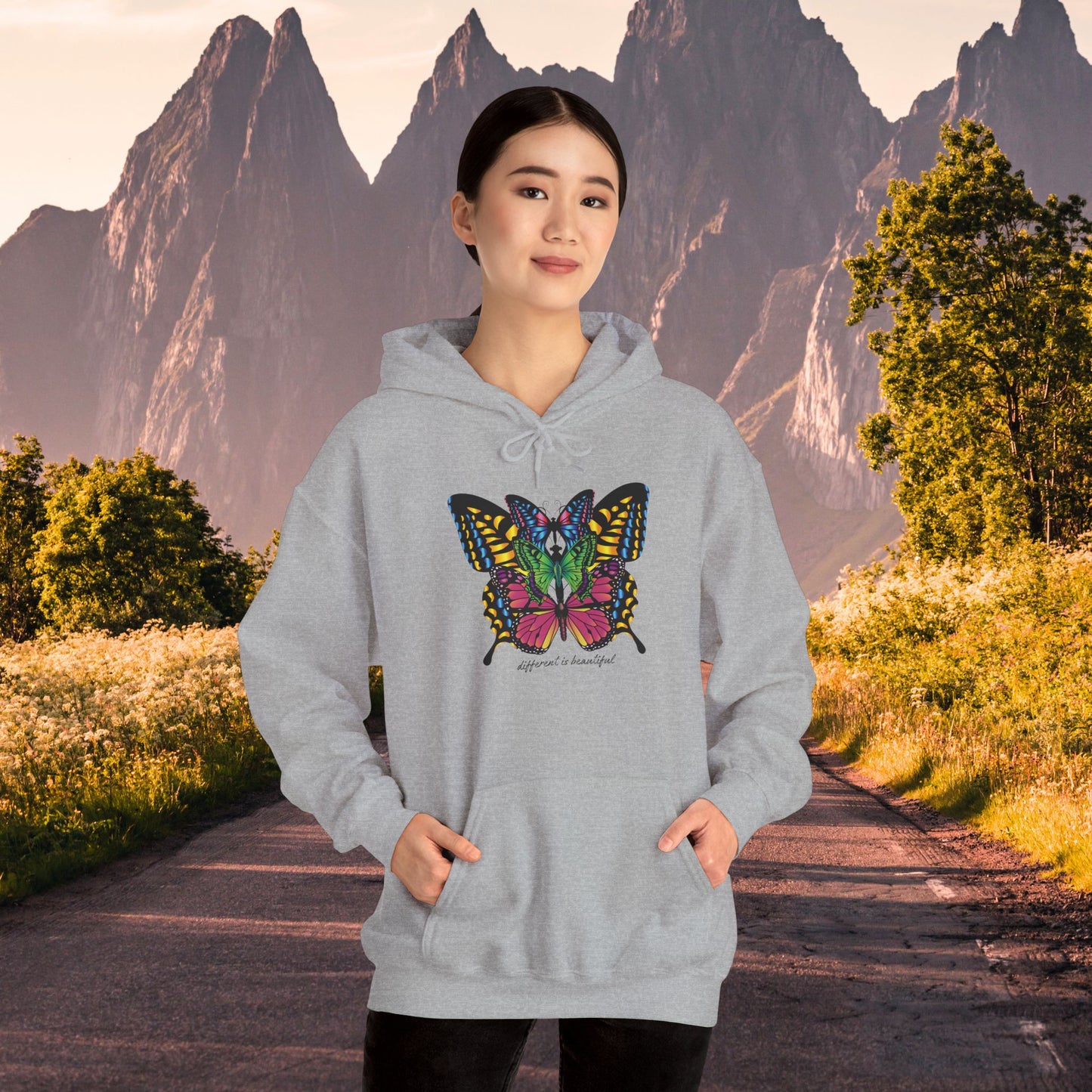 Butterflies Diversity Unisex Hoodie - Different is Beautiful Design