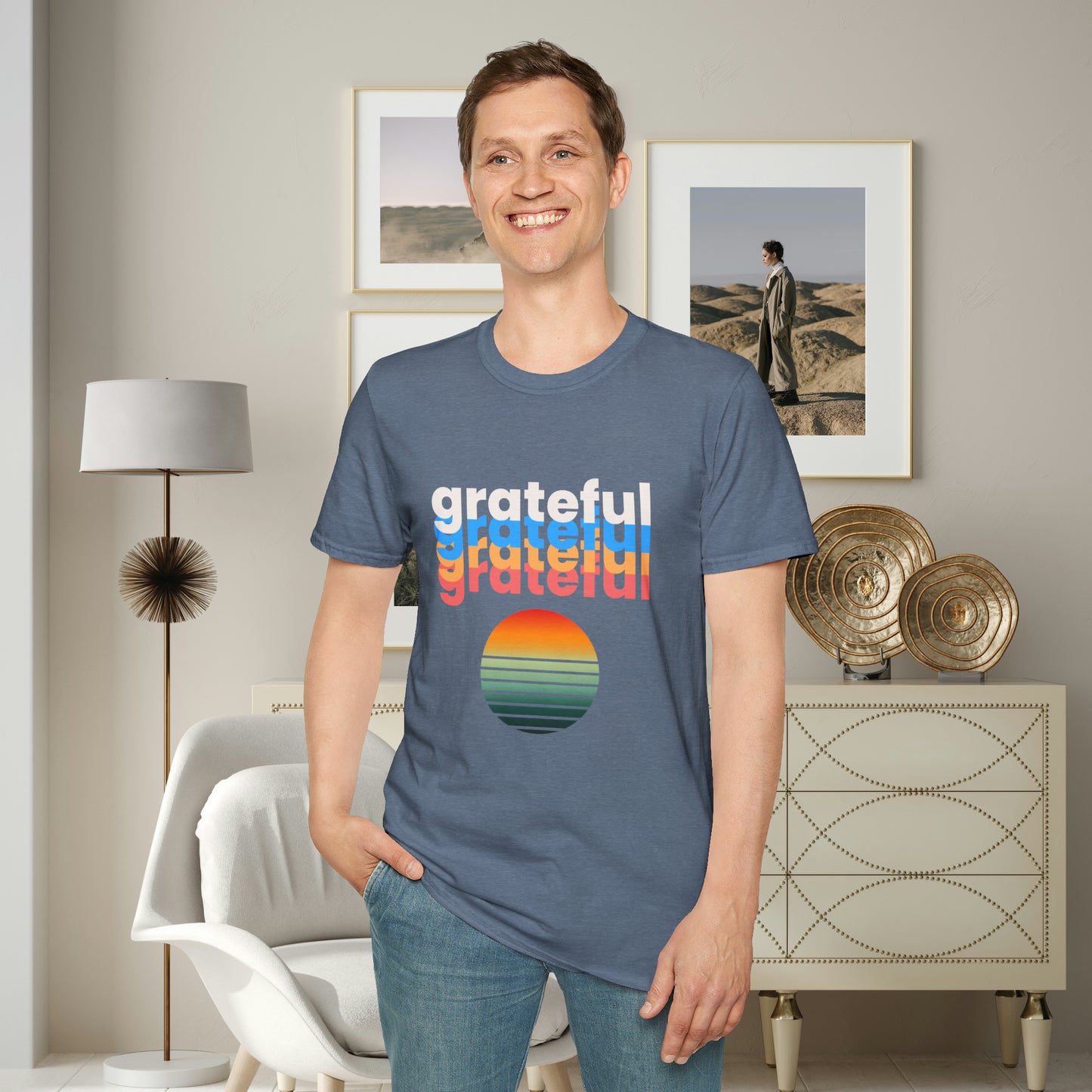 A grateful and sunny disposition Unisex Softstyle T-Shirt to brighten up your day!