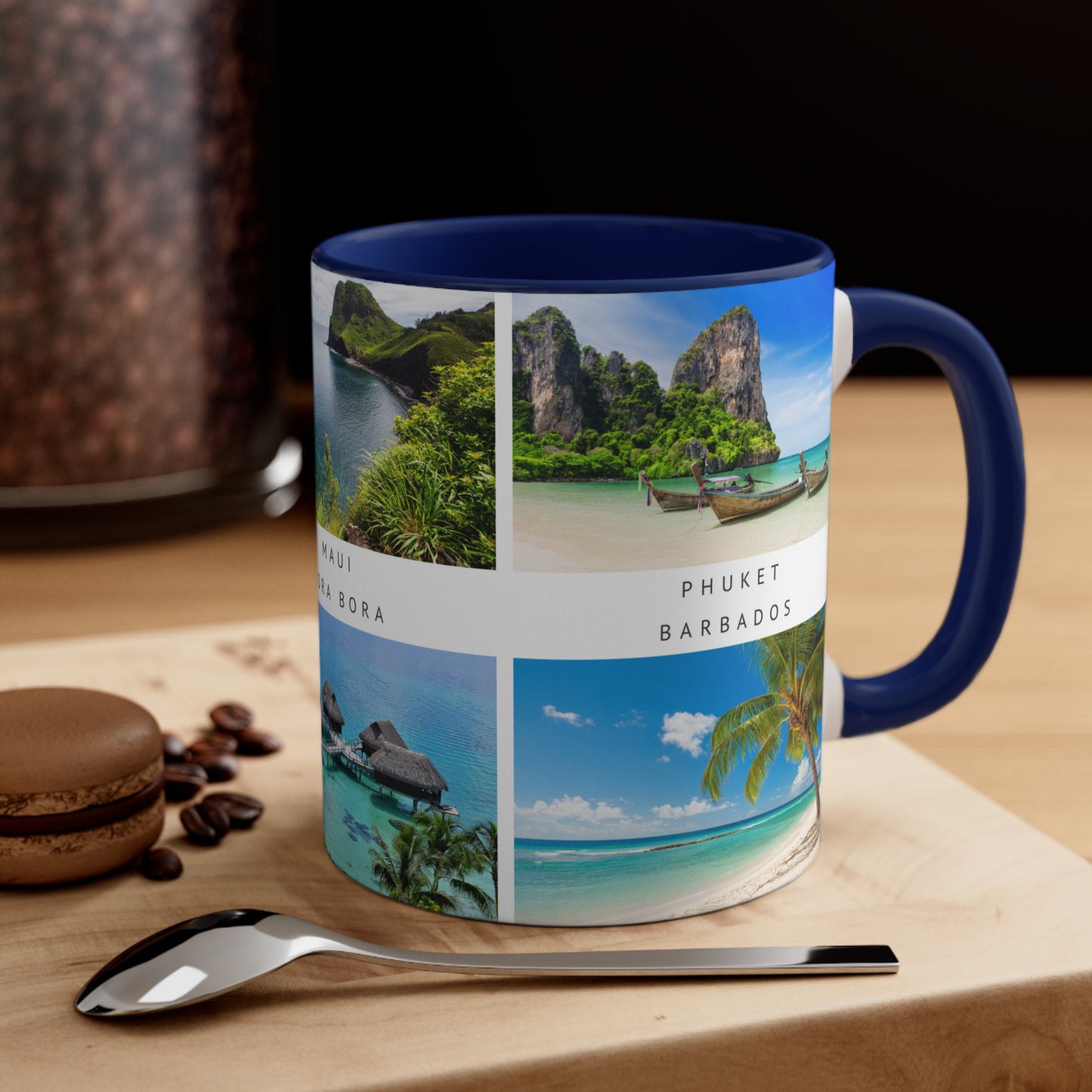 Love the beach? This Travel Accent Coffee Mug is a part of a Travel Series for you to choose from. 11oz. Great as a gift or get one to enjoy yourself.