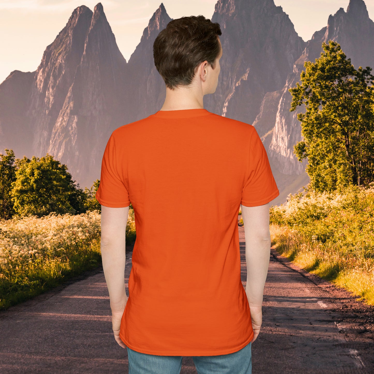 Beautifully strong tree with the moon as its backdrop on this Unisex Softstyle T-Shirt.