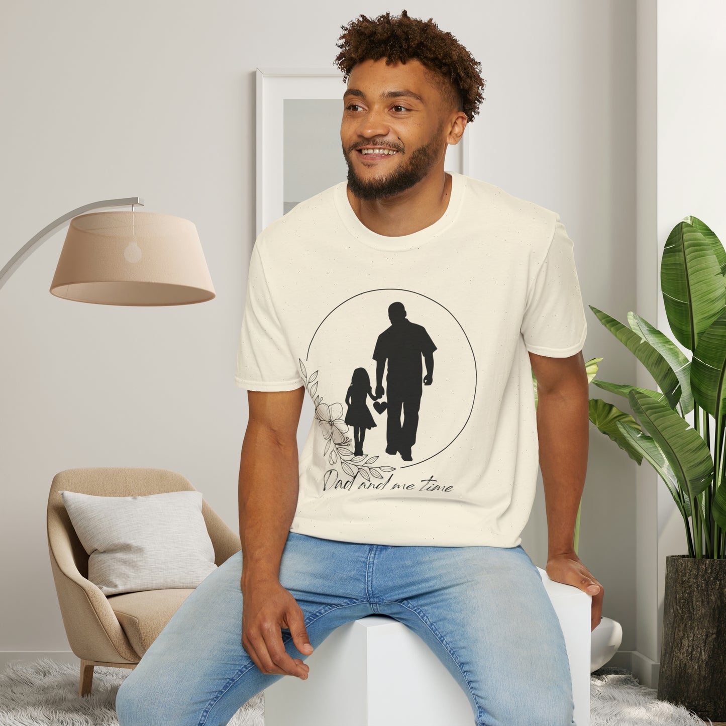 Sweet “Dad and me time” on this Unisex Softstyle T-Shirt. Celebrate Dads taking time to be Dads!